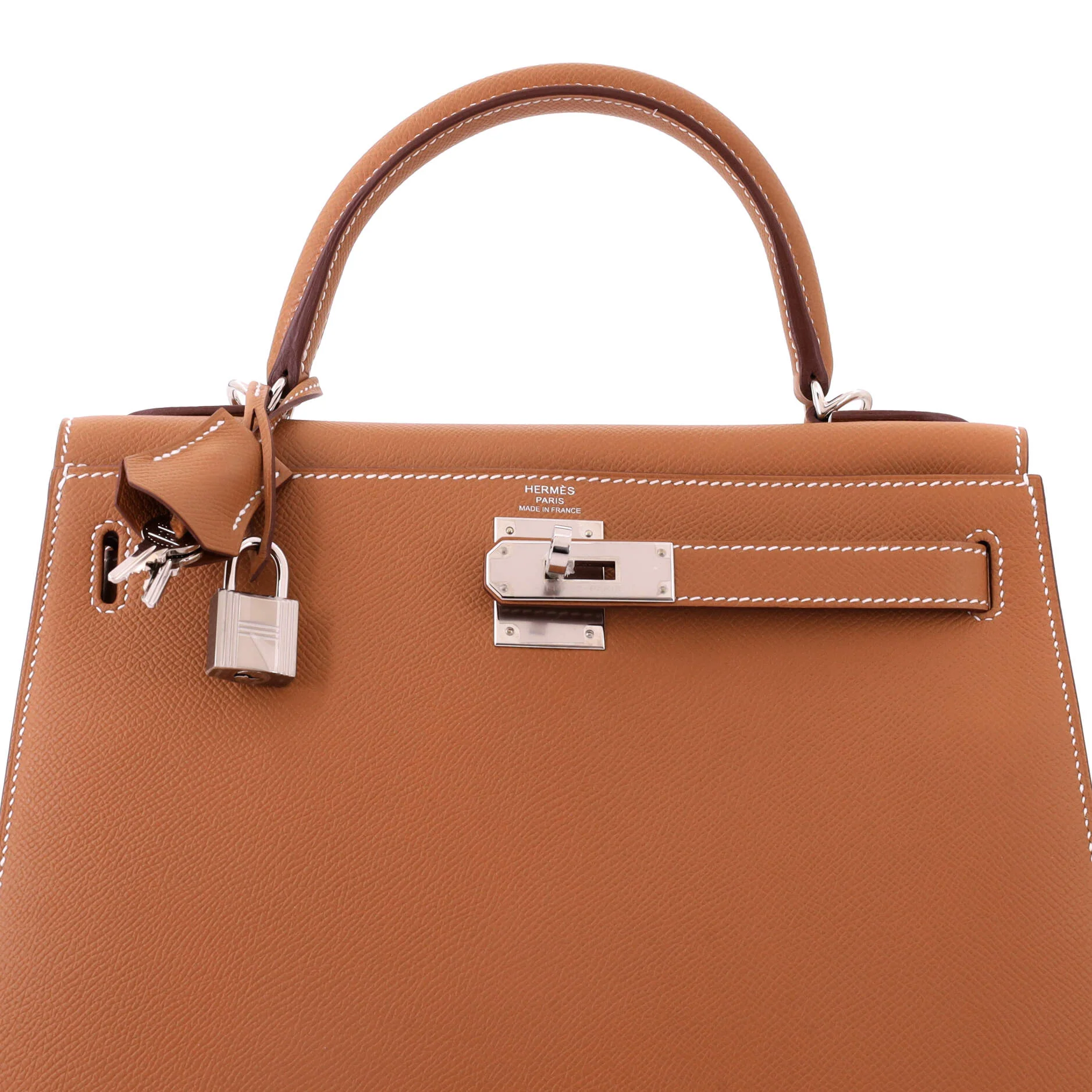 Kelly Handbag Gold Epsom with Palladium Hardware 28 - Image 6