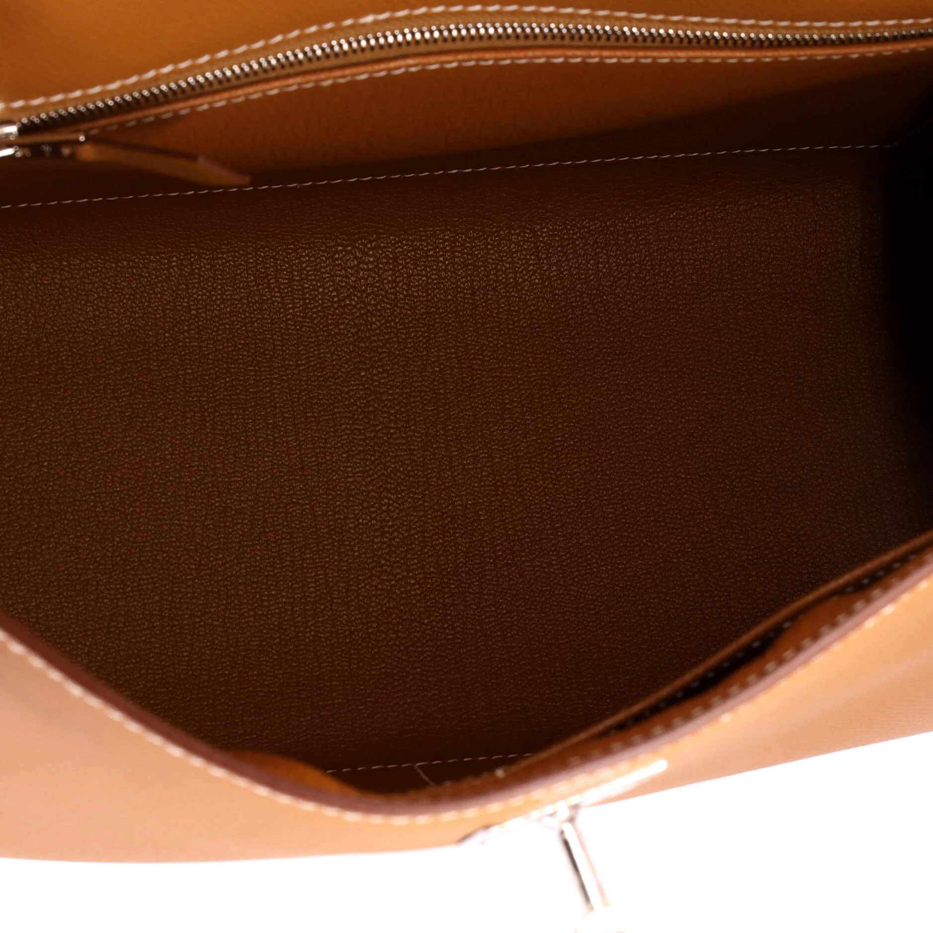 Kelly Handbag Gold Epsom with Palladium Hardware 28 - Image 7