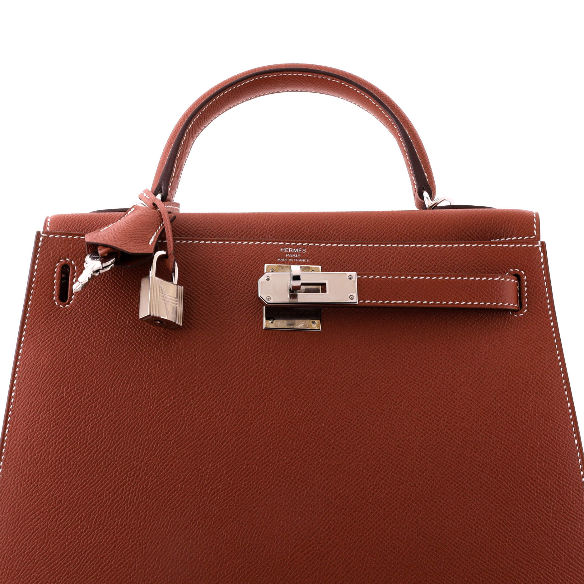 Kelly Handbag Sienne Epsom with Palladium Hardware 28 - Image 6
