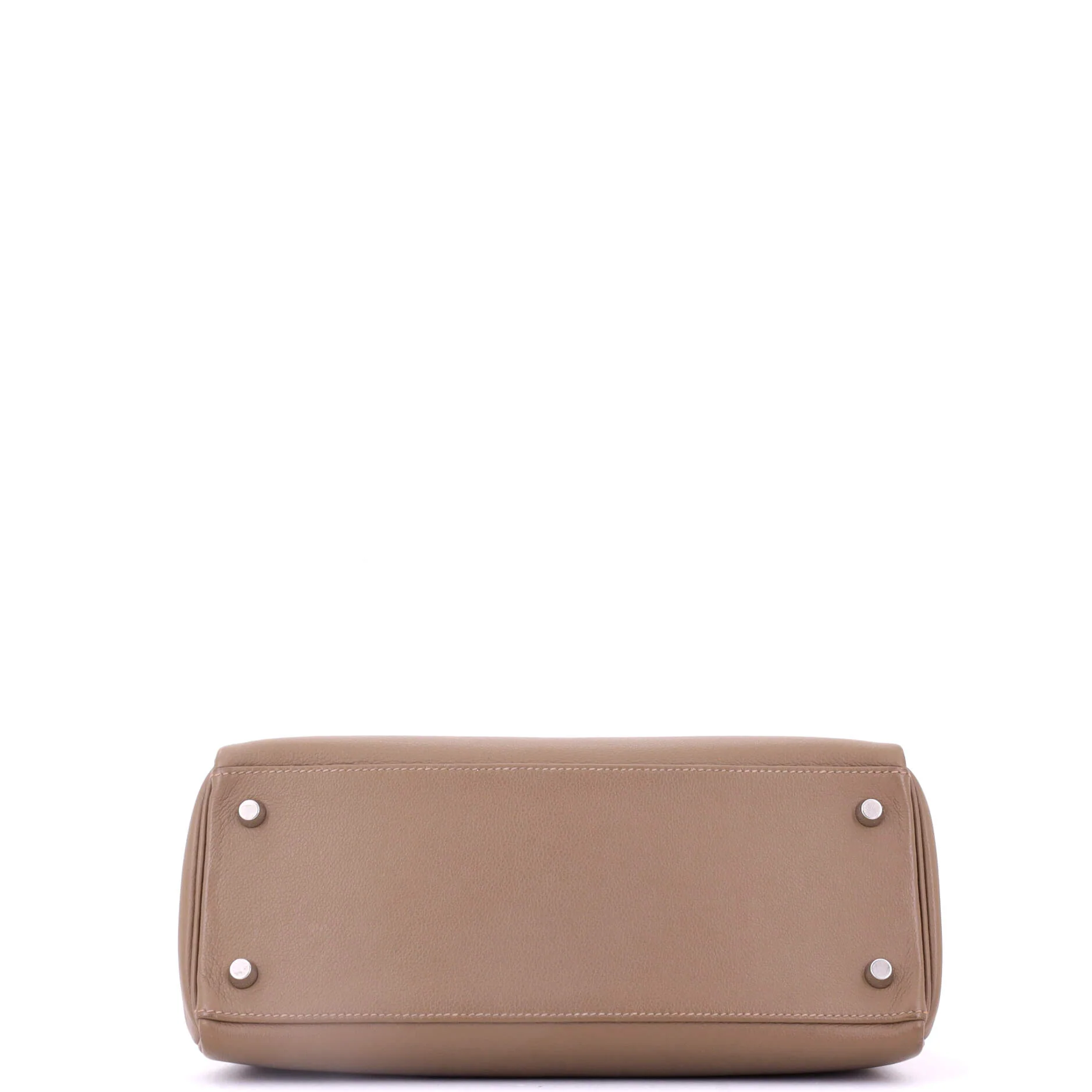 Kelly Handbag Beige De Weimar Evercolor with Palladium Hardware 28 - Image 4