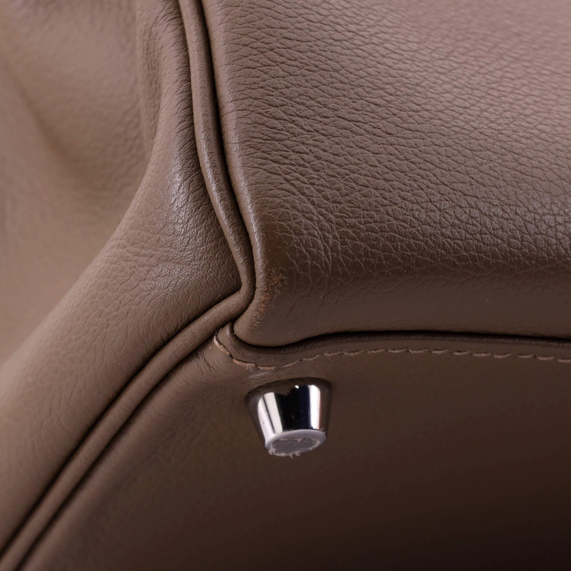 Kelly Handbag Beige De Weimar Evercolor with Palladium Hardware 28 - Image 8