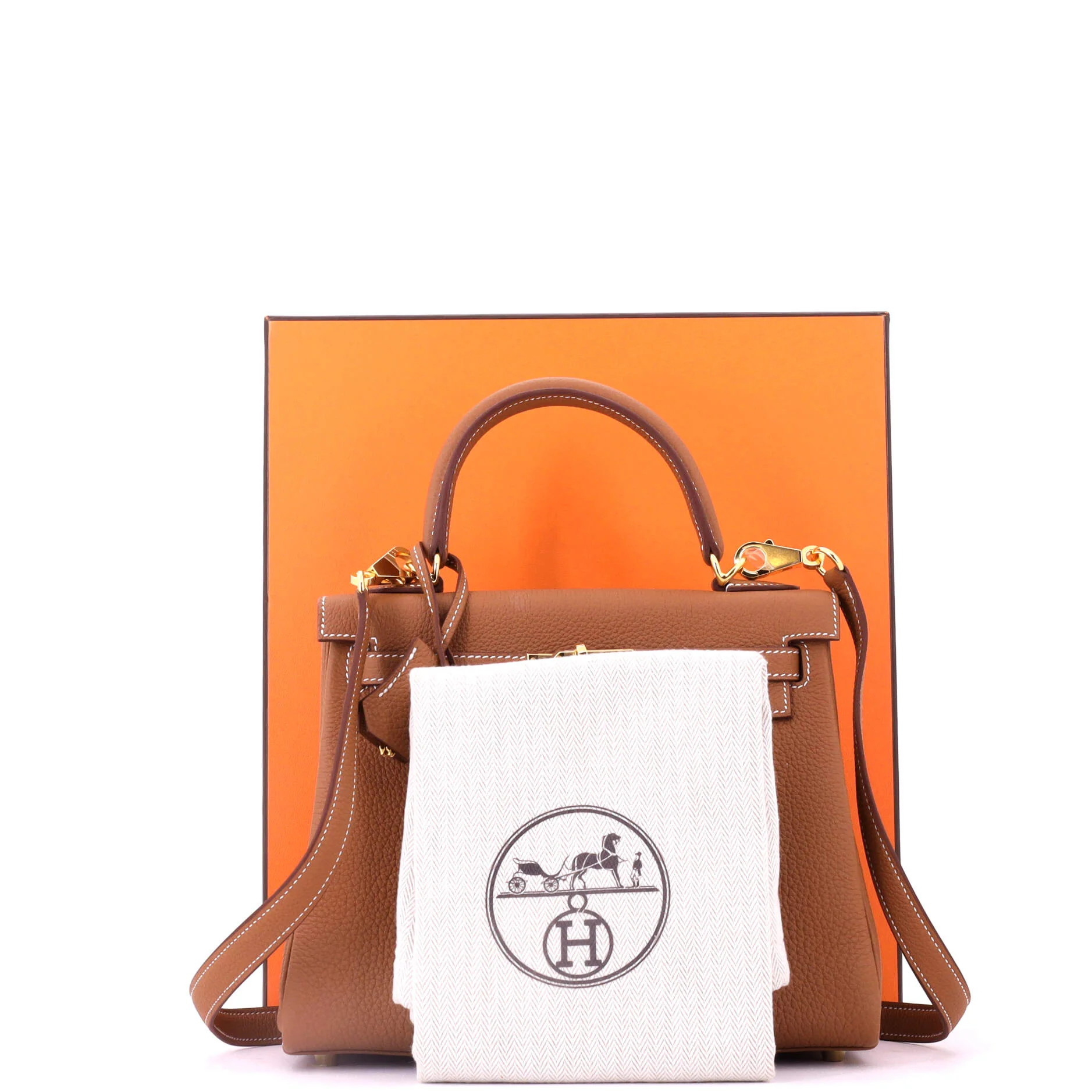 Kelly Handbag Gold Togo with Gold Hardware 25 - Image 2