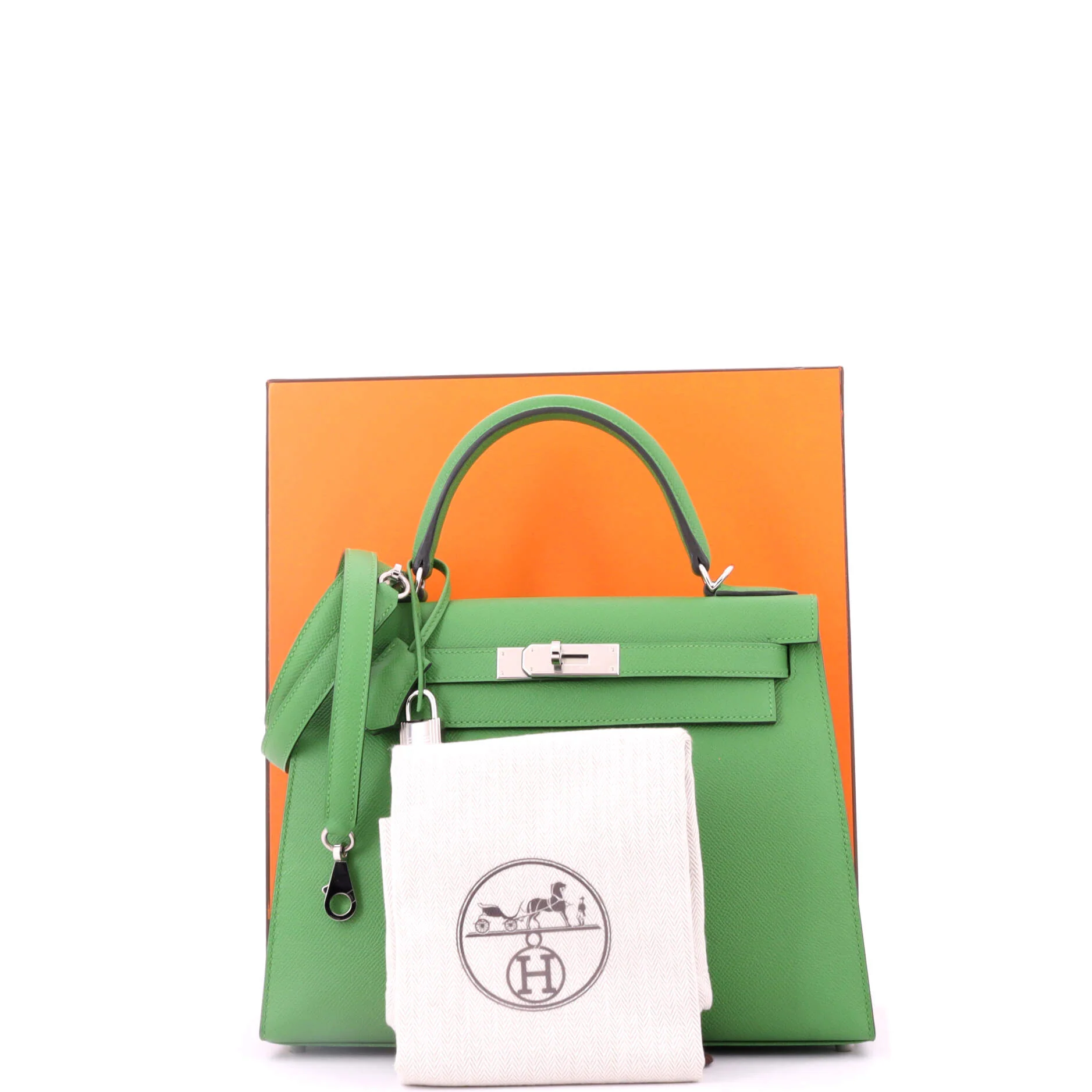 Kelly Handbag Vert Yucca Epsom with Palladium Hardware 28 - Image 2
