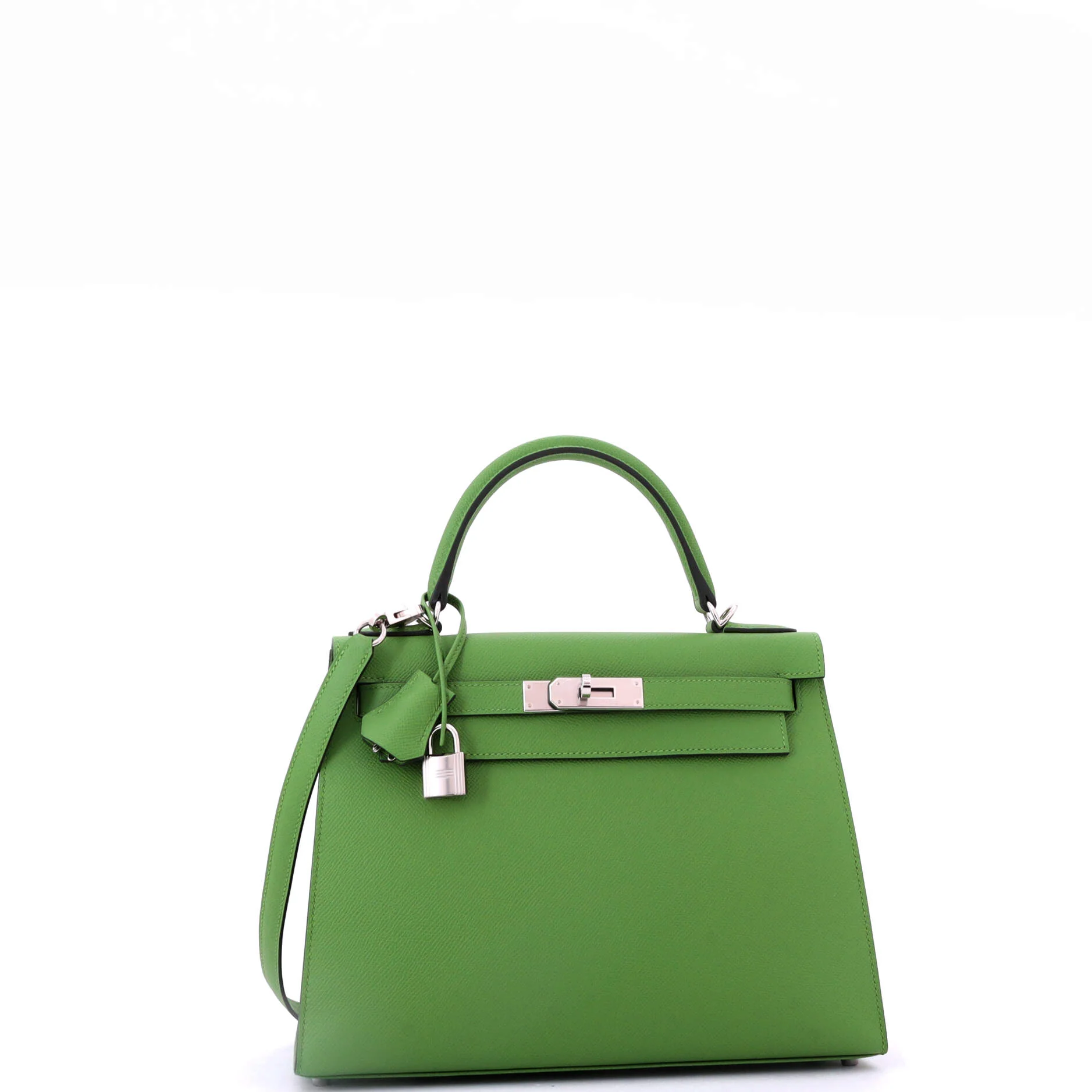 Kelly Handbag Vert Yucca Epsom with Palladium Hardware 28 - Image 3