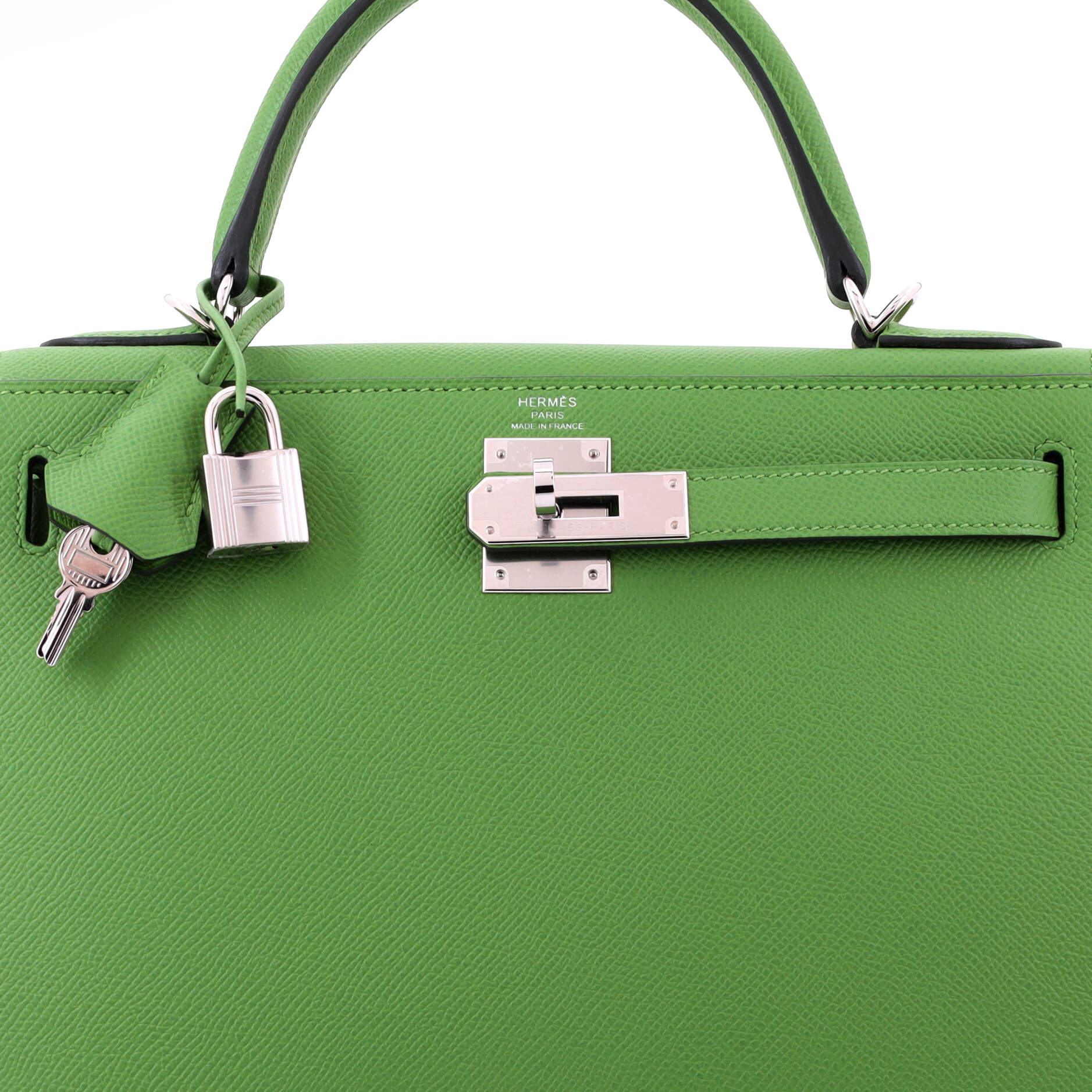 Kelly Handbag Vert Yucca Epsom with Palladium Hardware 28 - Image 6
