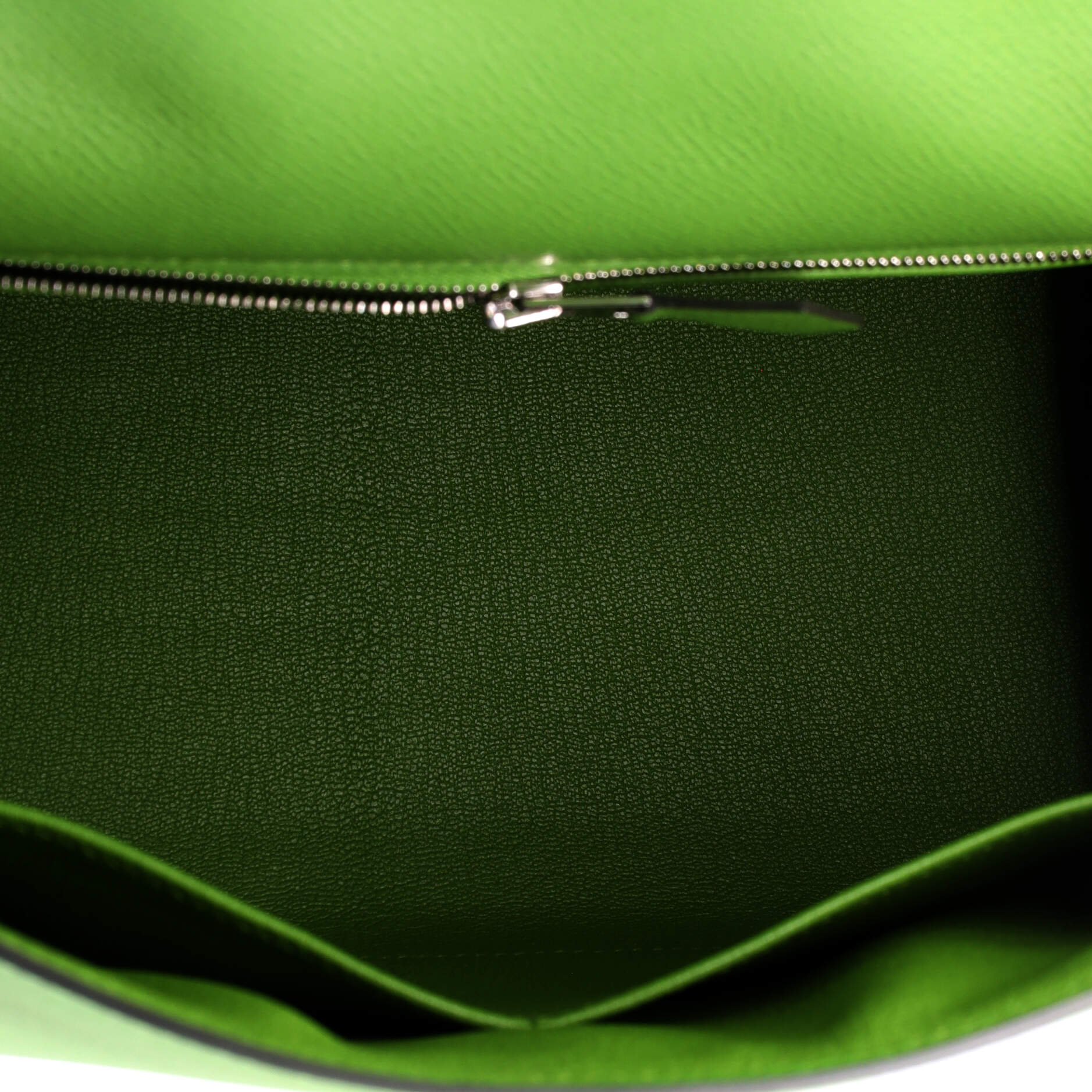 Kelly Handbag Vert Yucca Epsom with Palladium Hardware 28 - Image 7