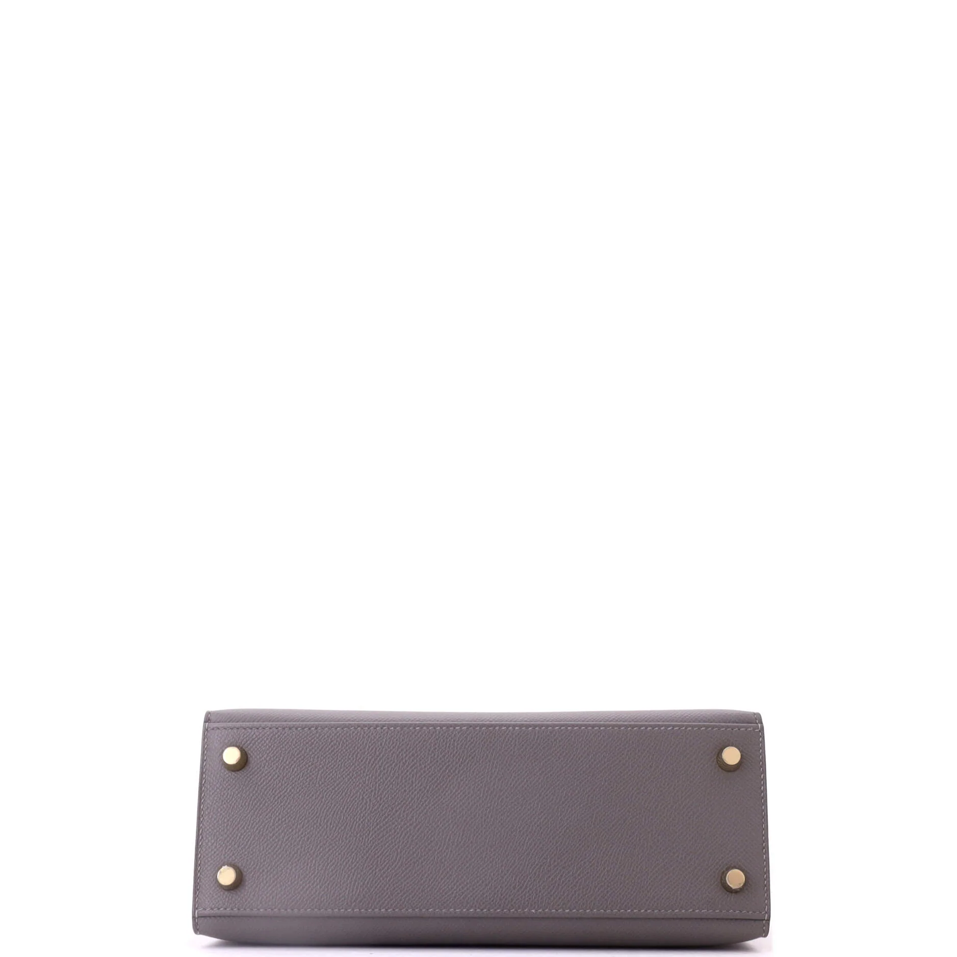 Kelly Handbag Grey Epsom with Gold Hardware 25 - Image 4