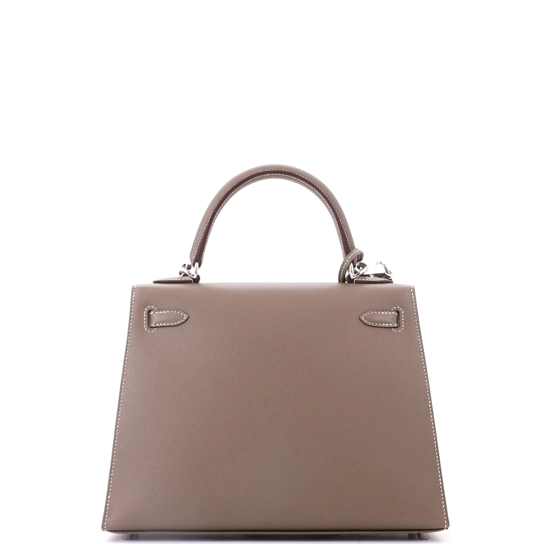 Kelly Handbag Grey Madame with Palladium Hardware 25 - Image 4