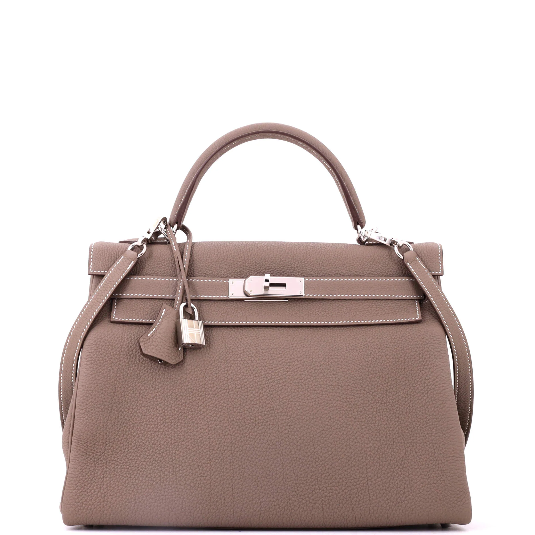 Kelly Handbag Grey Togo with Palladium Hardware 32