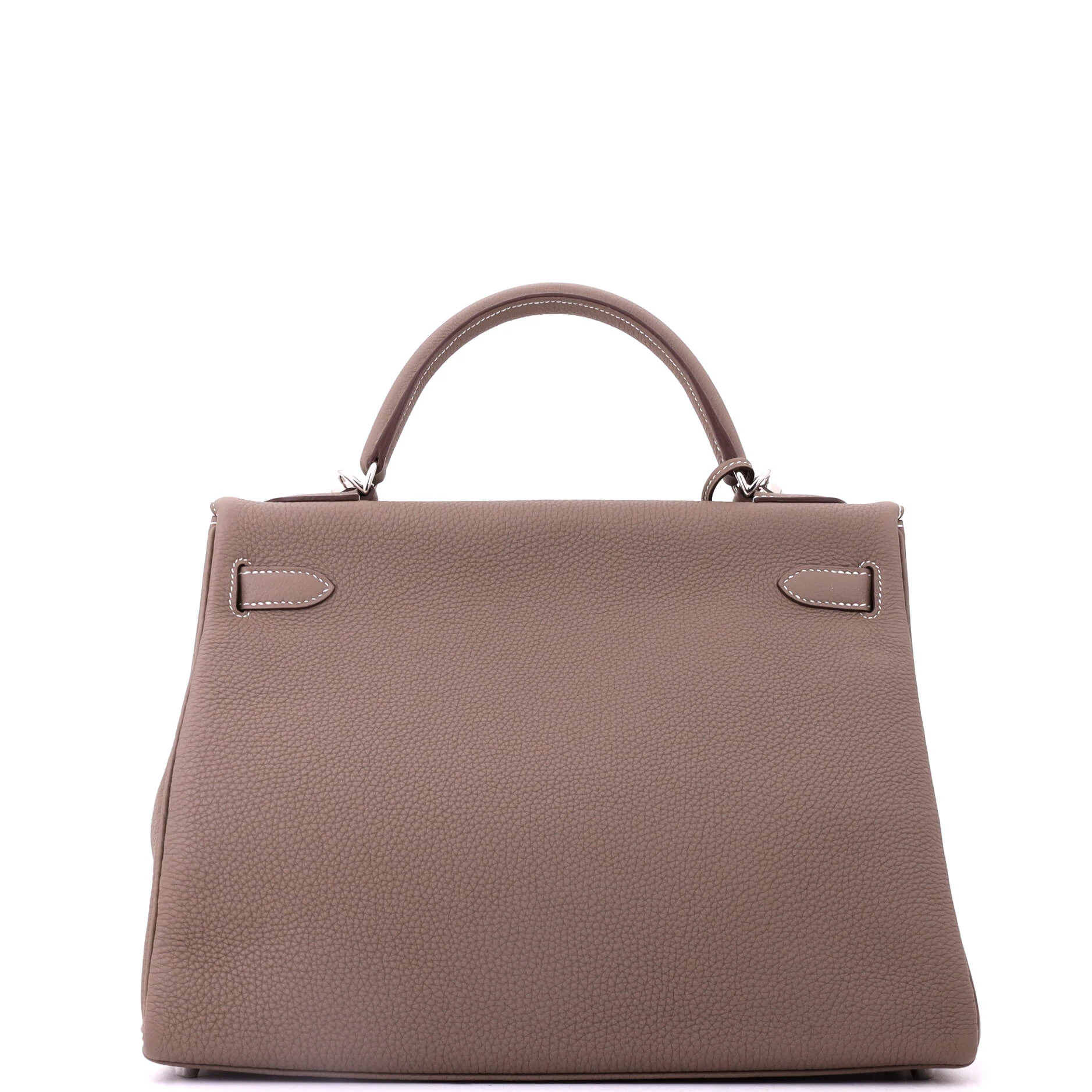 Kelly Handbag Grey Togo with Palladium Hardware 32 - Image 4