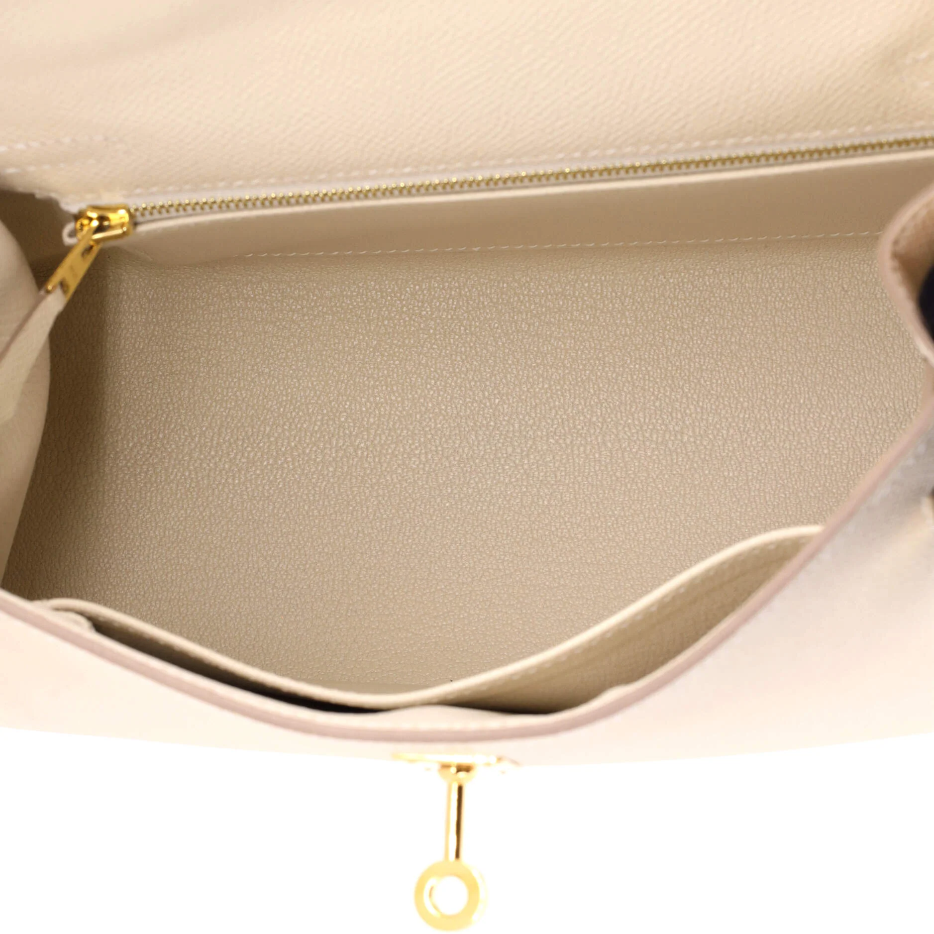 Kelly Handbag Light Epsom with Gold Hardware 25 - Image 5