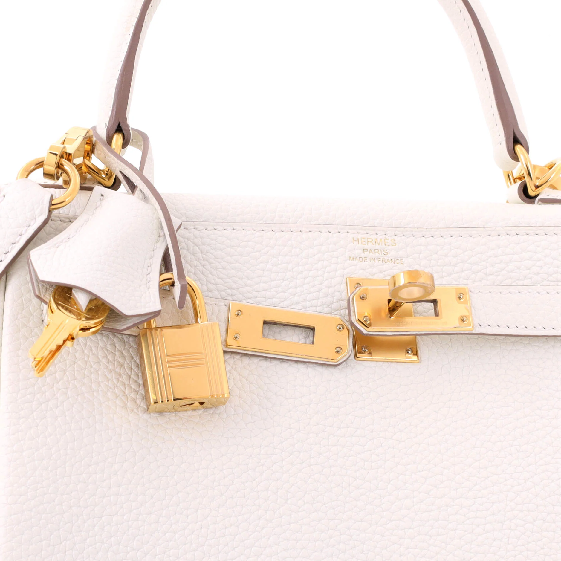 Kelly Handbag Light Togo with Gold Hardware 25 - Image 7