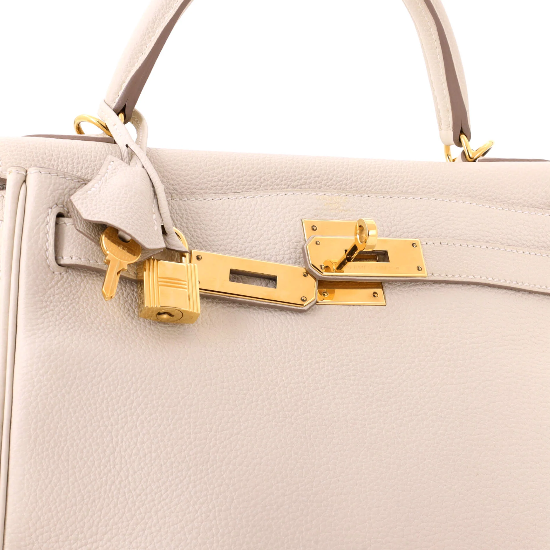 Kelly Handbag Light Togo with Gold Hardware 28 - Image 8
