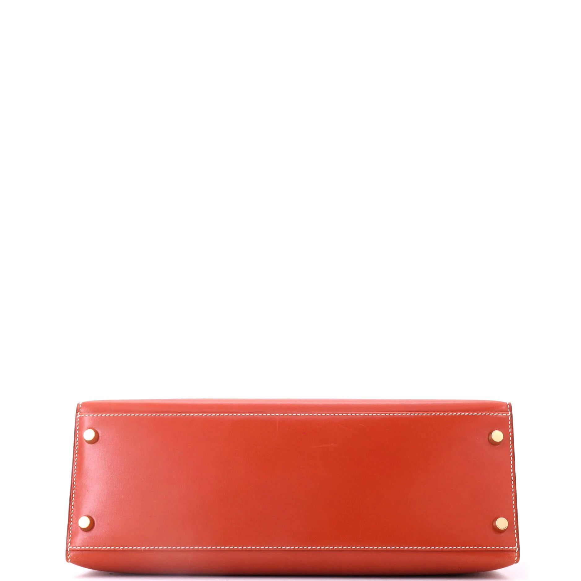 Kelly Handbag Brique Box Calf with Gold Hardware 32 - Image 4