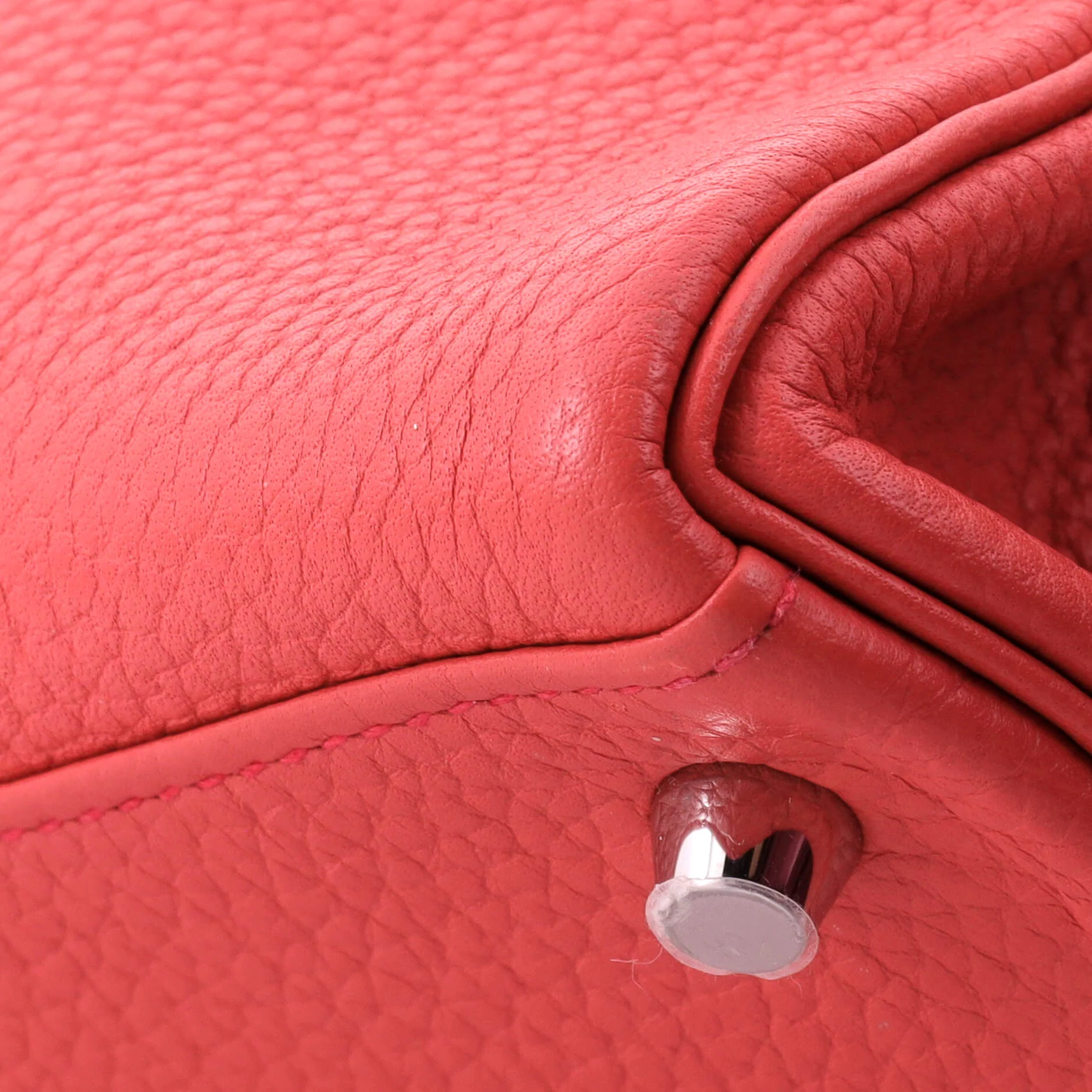 Kelly Handbag Bougainvillier Clemence with Palladium Hardware 28 - Image 7
