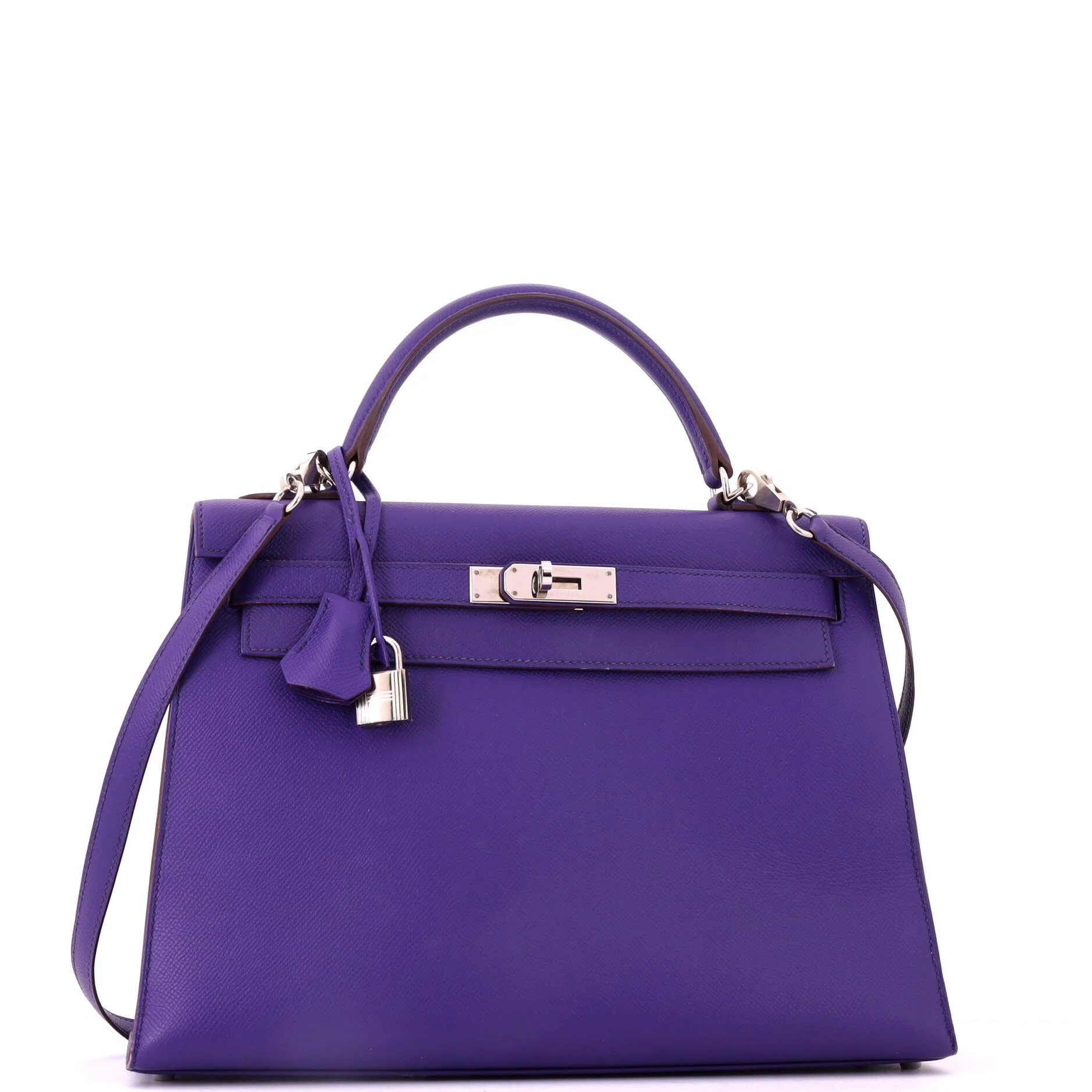 Kelly Handbag Crocus Epsom with Palladium Hardware 32 - Image 2