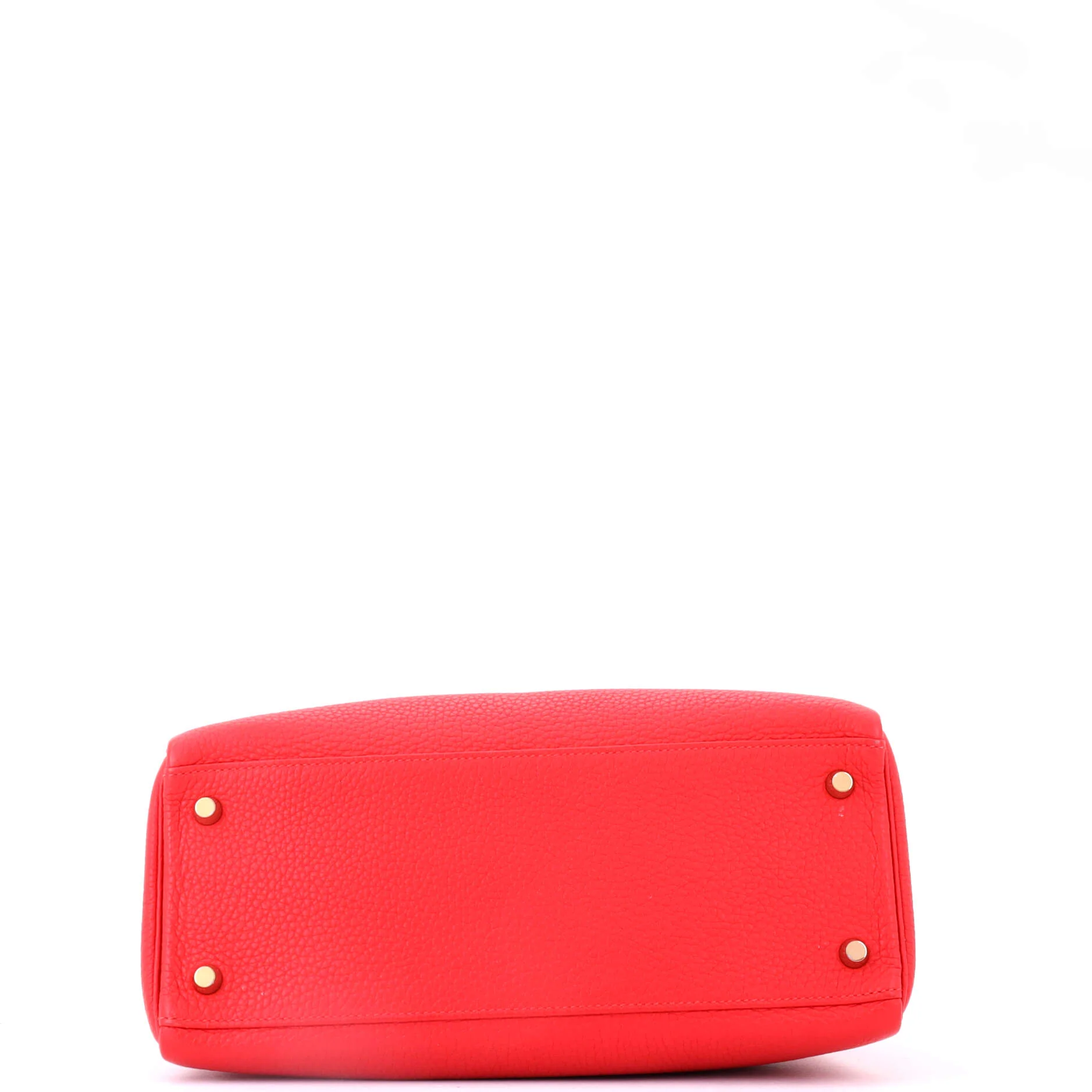 Kelly Handbag Rouge Tomate Clemence with Gold Hardware 28 - Image 5