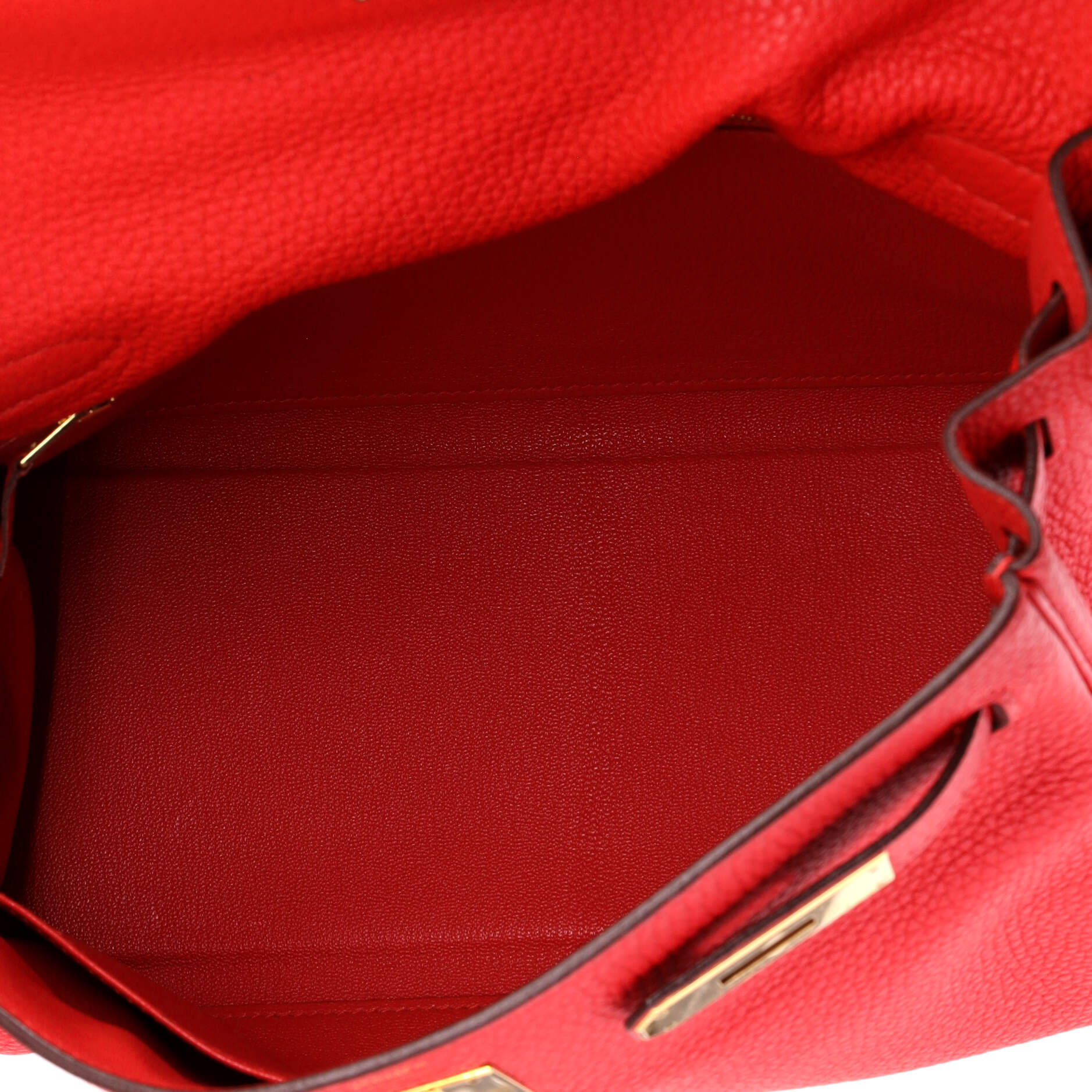 Kelly Handbag Rouge Tomate Clemence with Gold Hardware 28 - Image 6