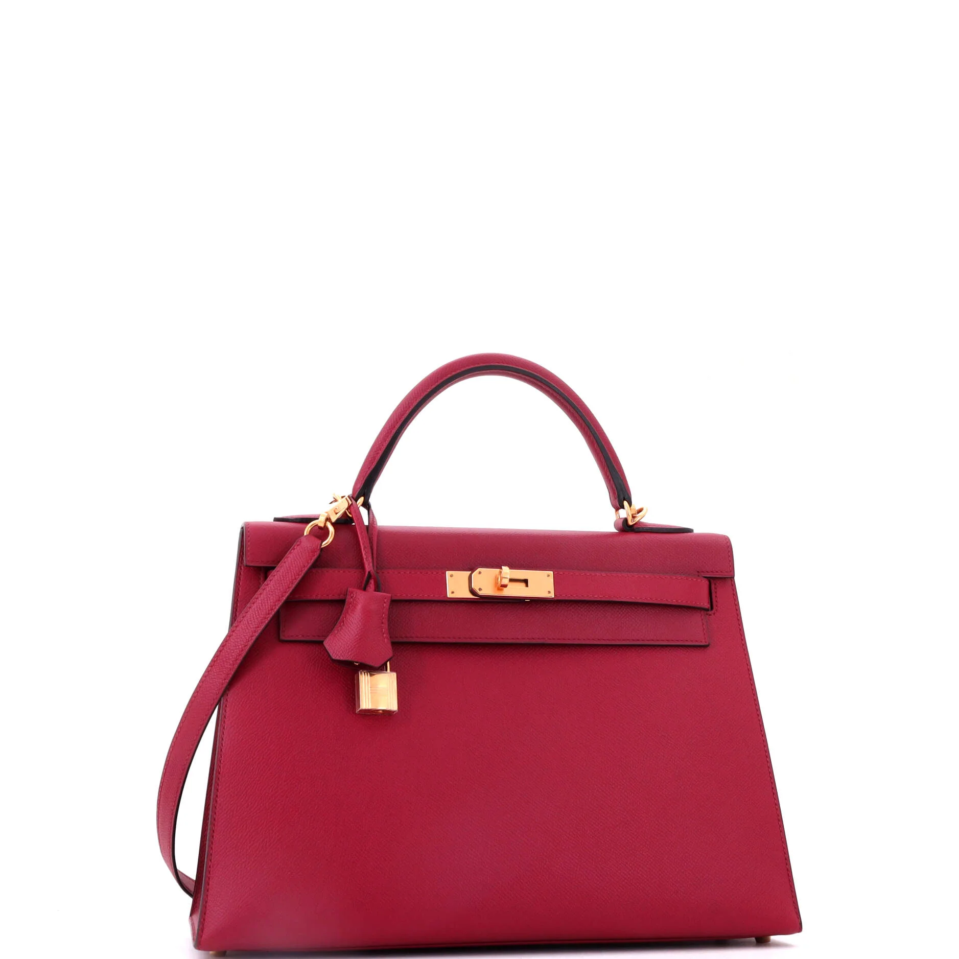 Kelly Handbag Red Epsom with Gold Hardware 32 - Image 2