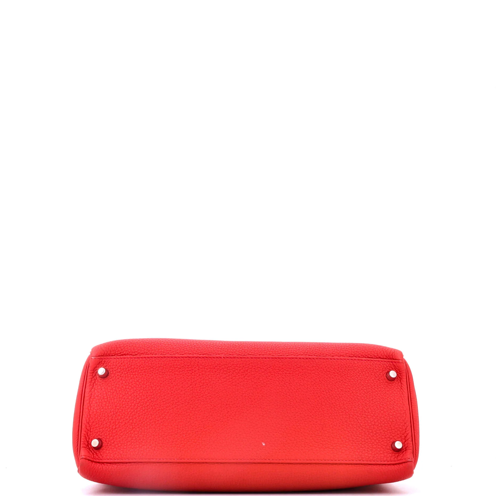 Kelly Handbag Geranium Togo with Palladium Hardware 35 - Image 4