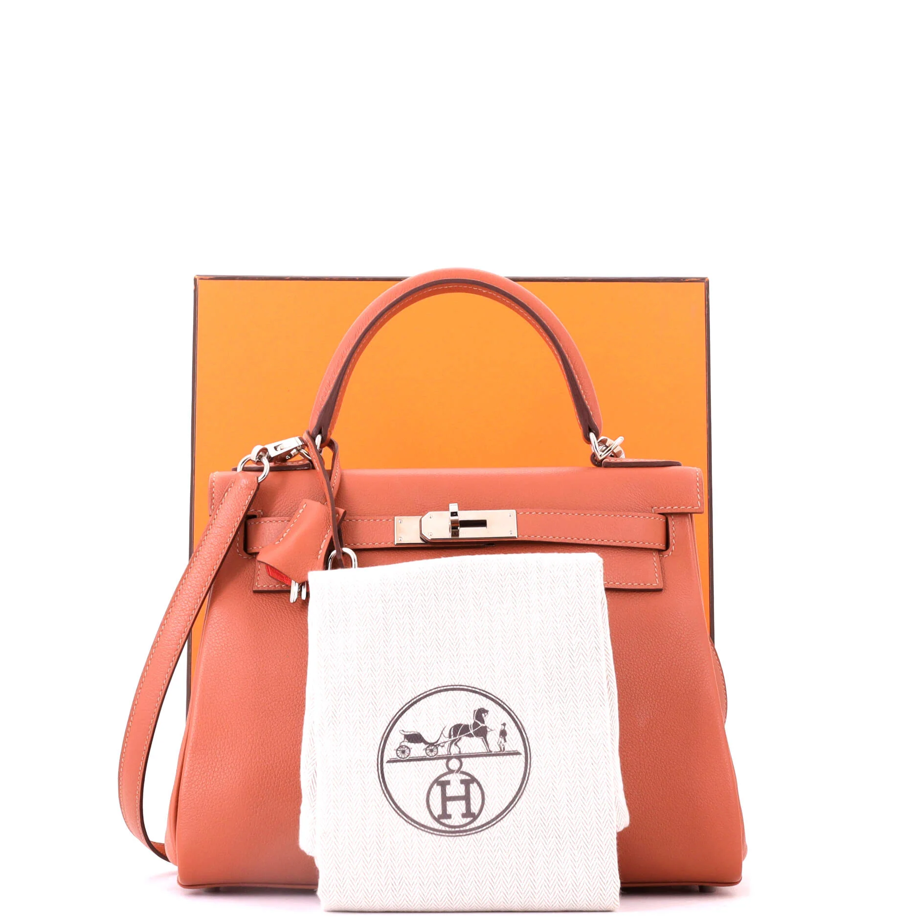 Kelly Handbag Verso Evercolor with Palladium Hardware 28 - Image 2