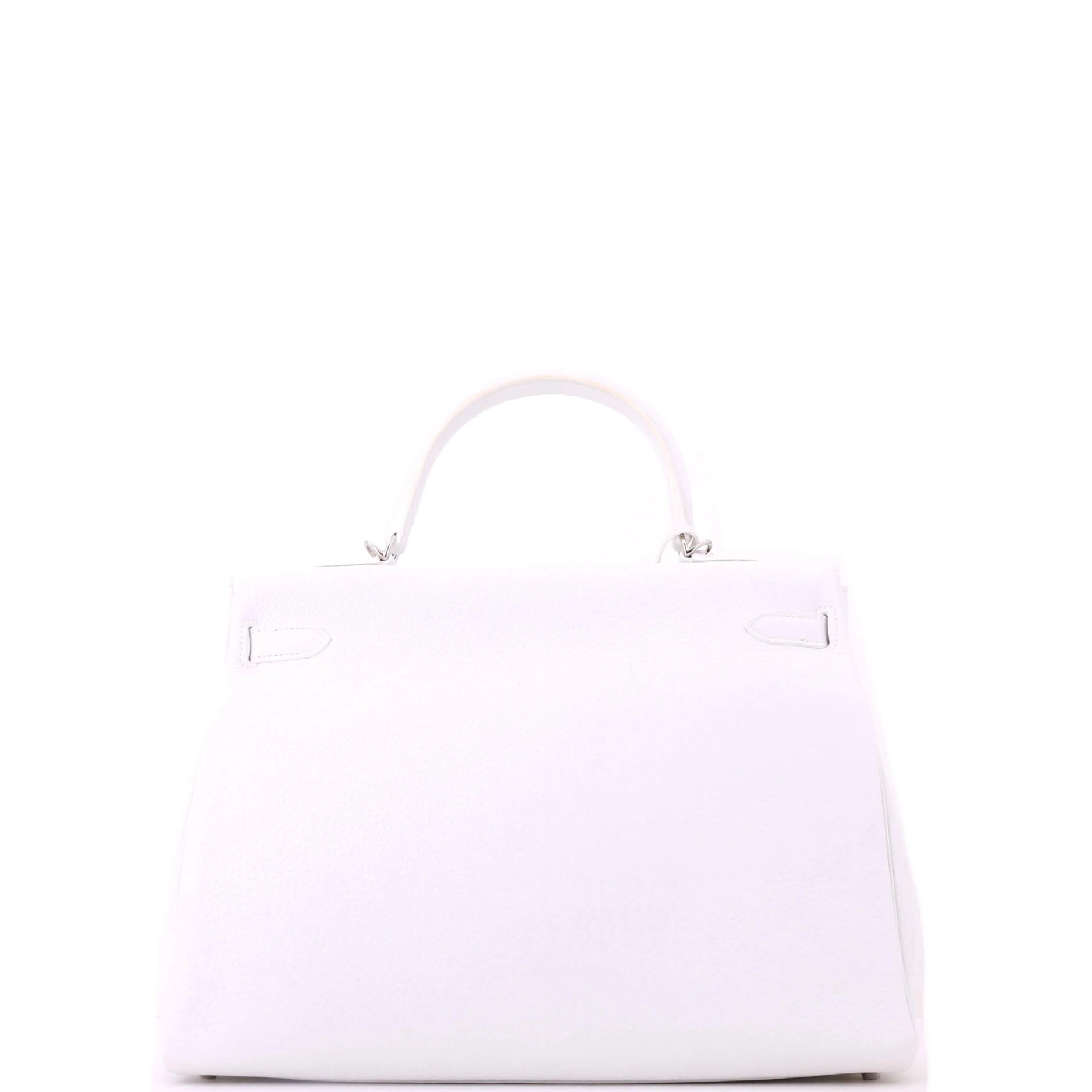 Kelly Handbag Blanc Togo with Palladium Hardware 35 - Image 4