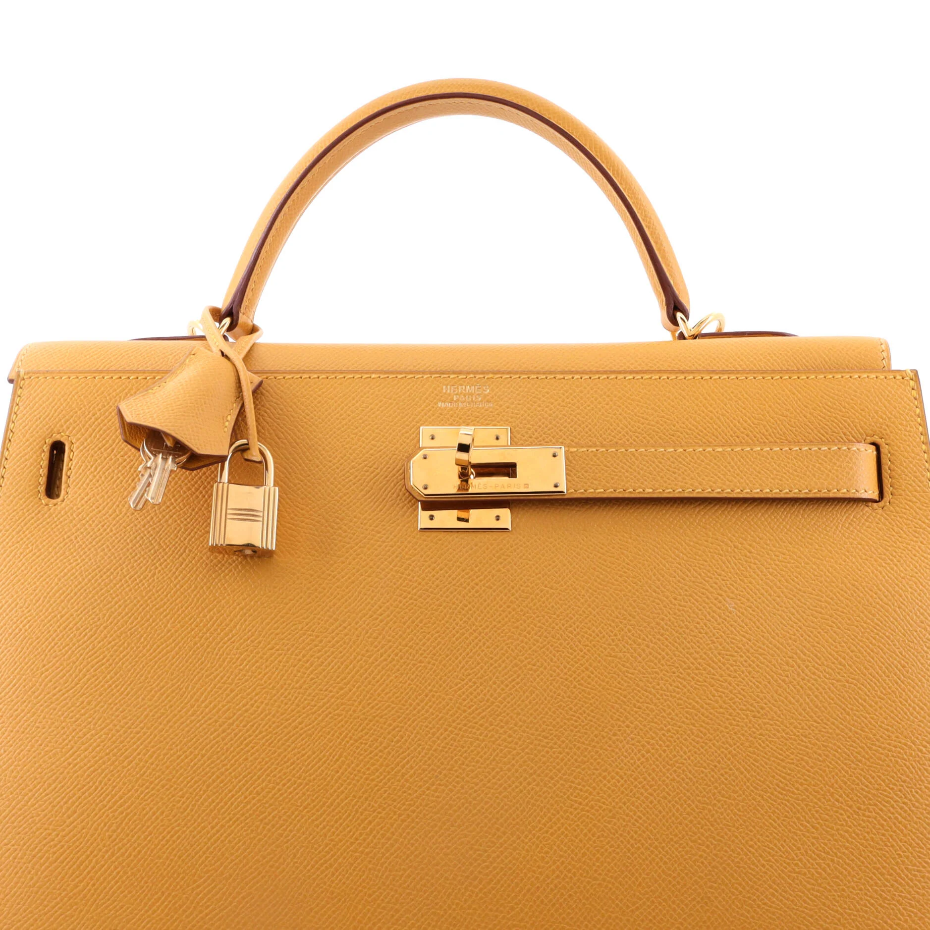 Kelly Handbag Soleil Courchevel with Gold Hardware 32 - Image 5