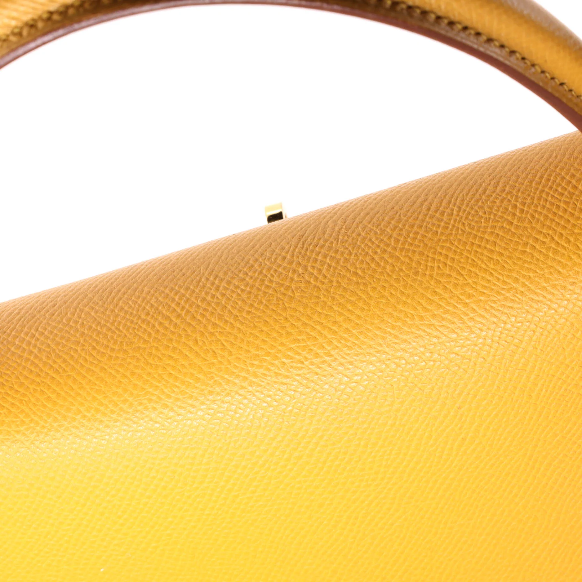 Kelly Handbag Soleil Courchevel with Gold Hardware 32 - Image 8