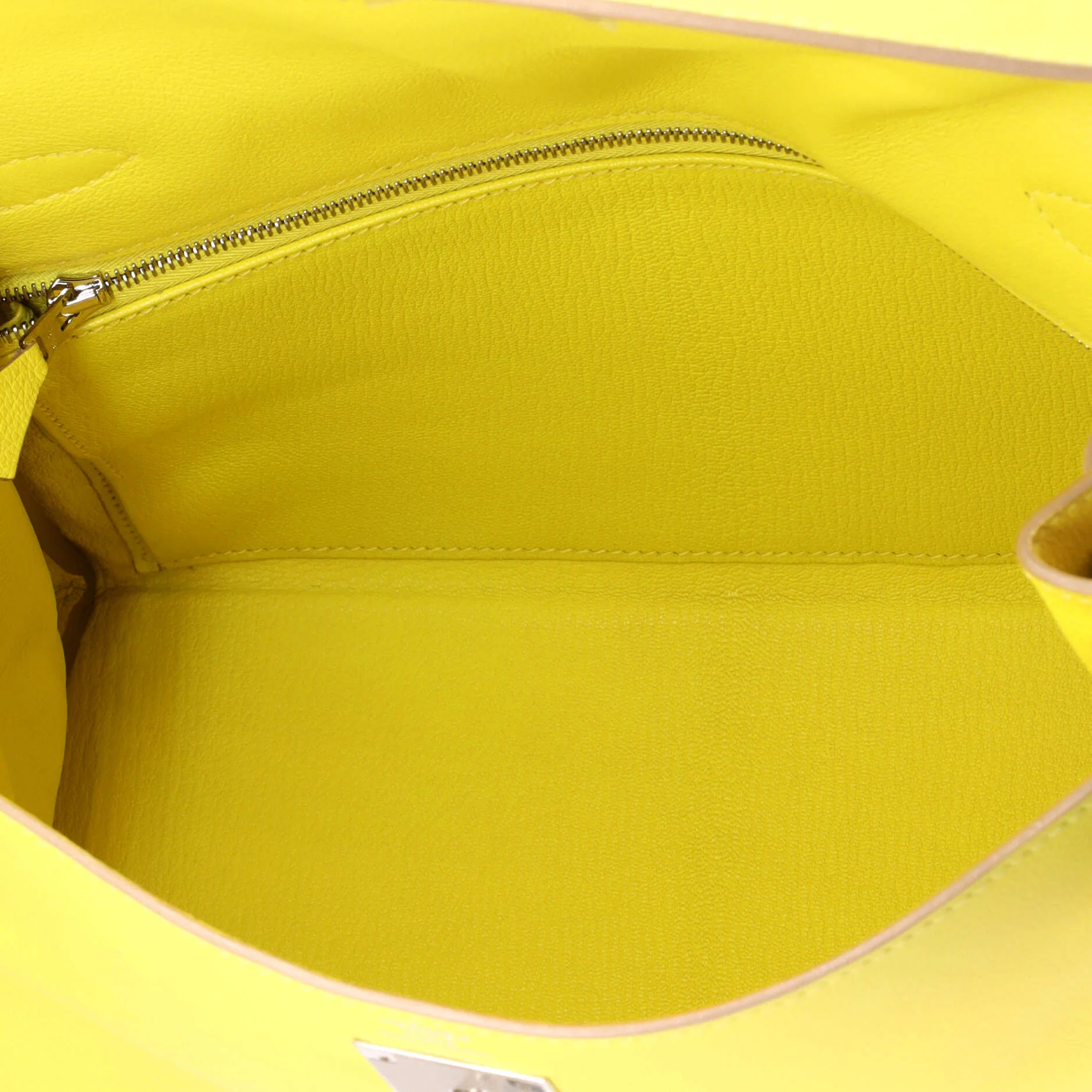 Kelly Handbag Lime Evercolor with Palladium Hardware 28 - Image 6