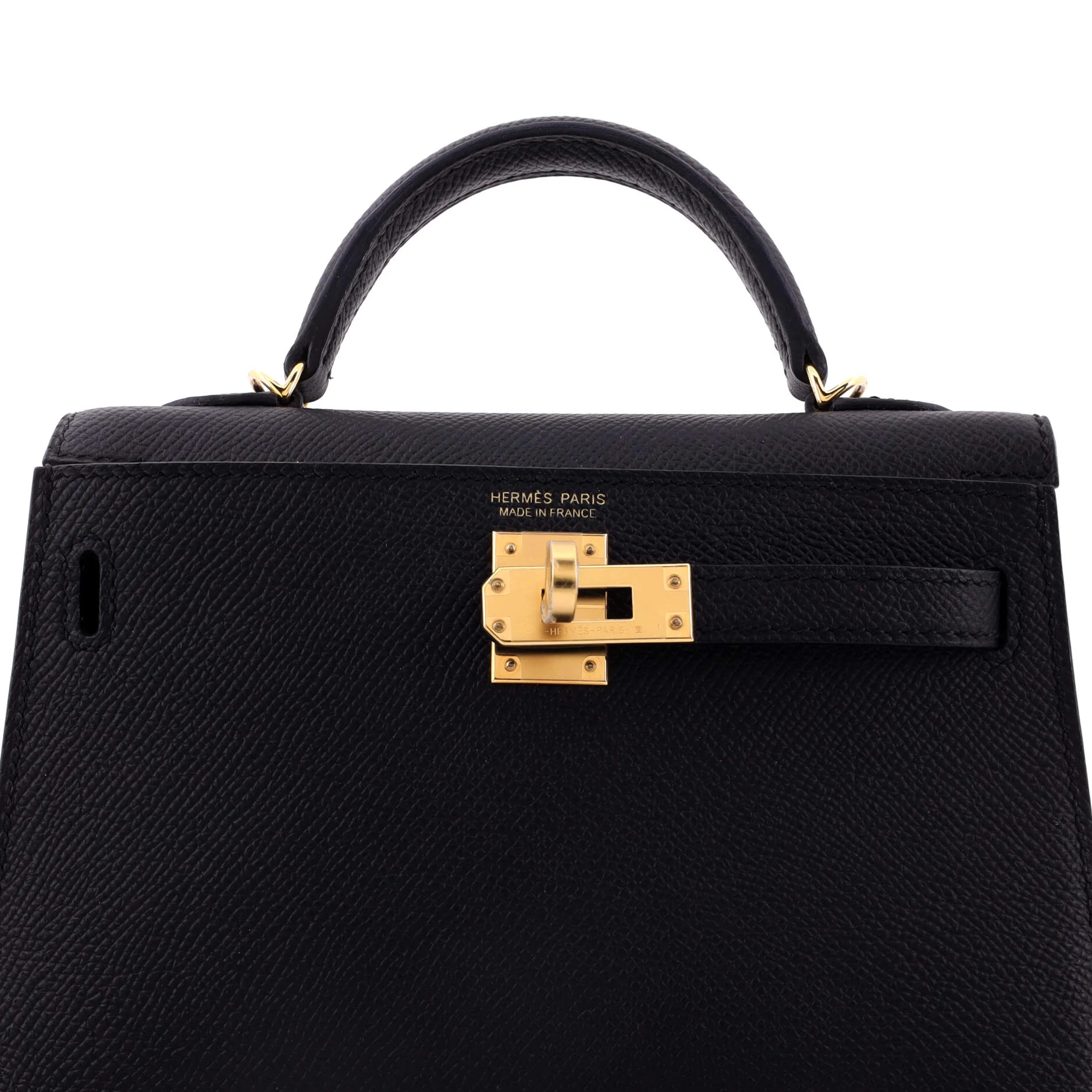 Kelly Mini II Bag Noir Epsom with Gold Hardware 20 - Image 6