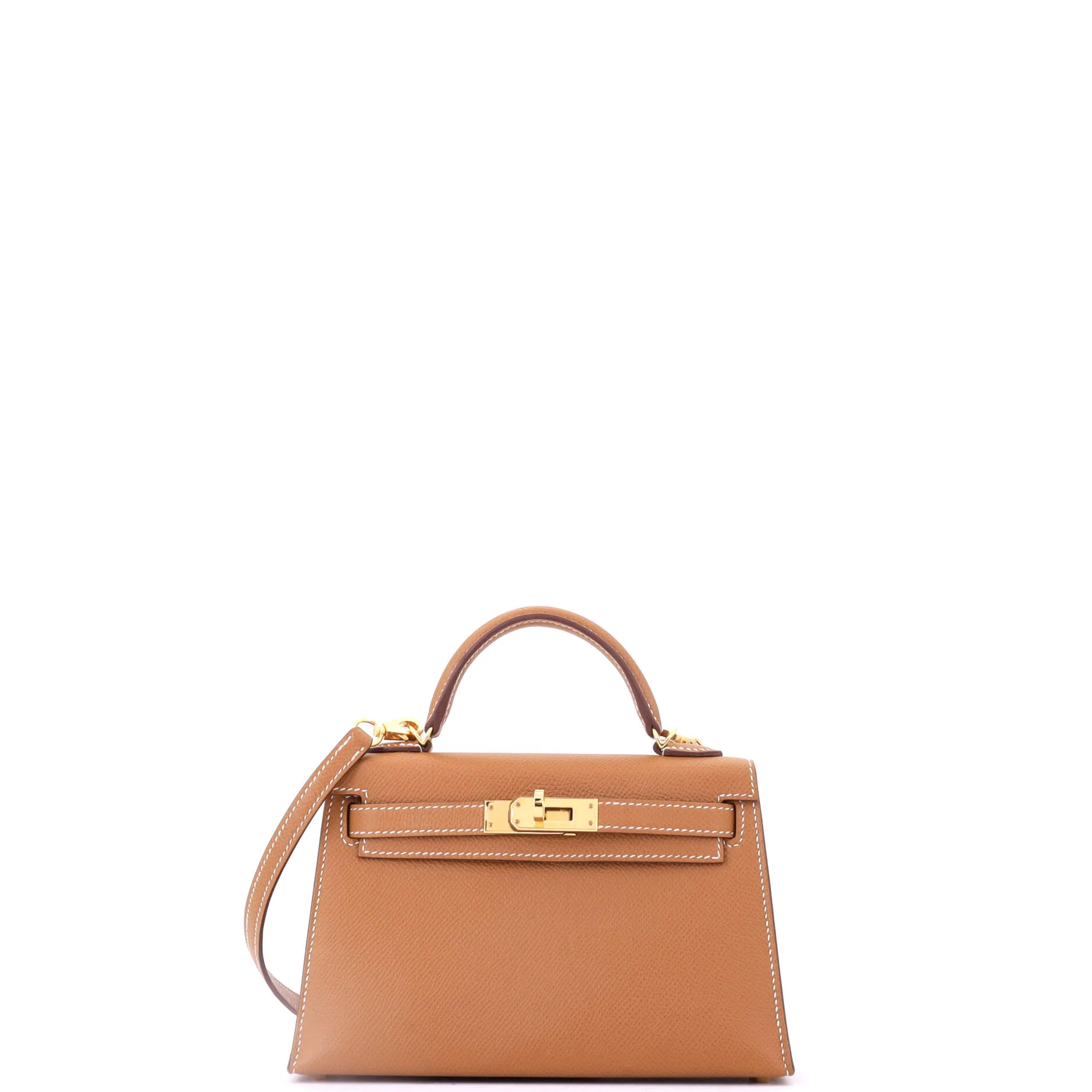 Kelly Mini II Bag Gold Epsom with Gold Hardware 20