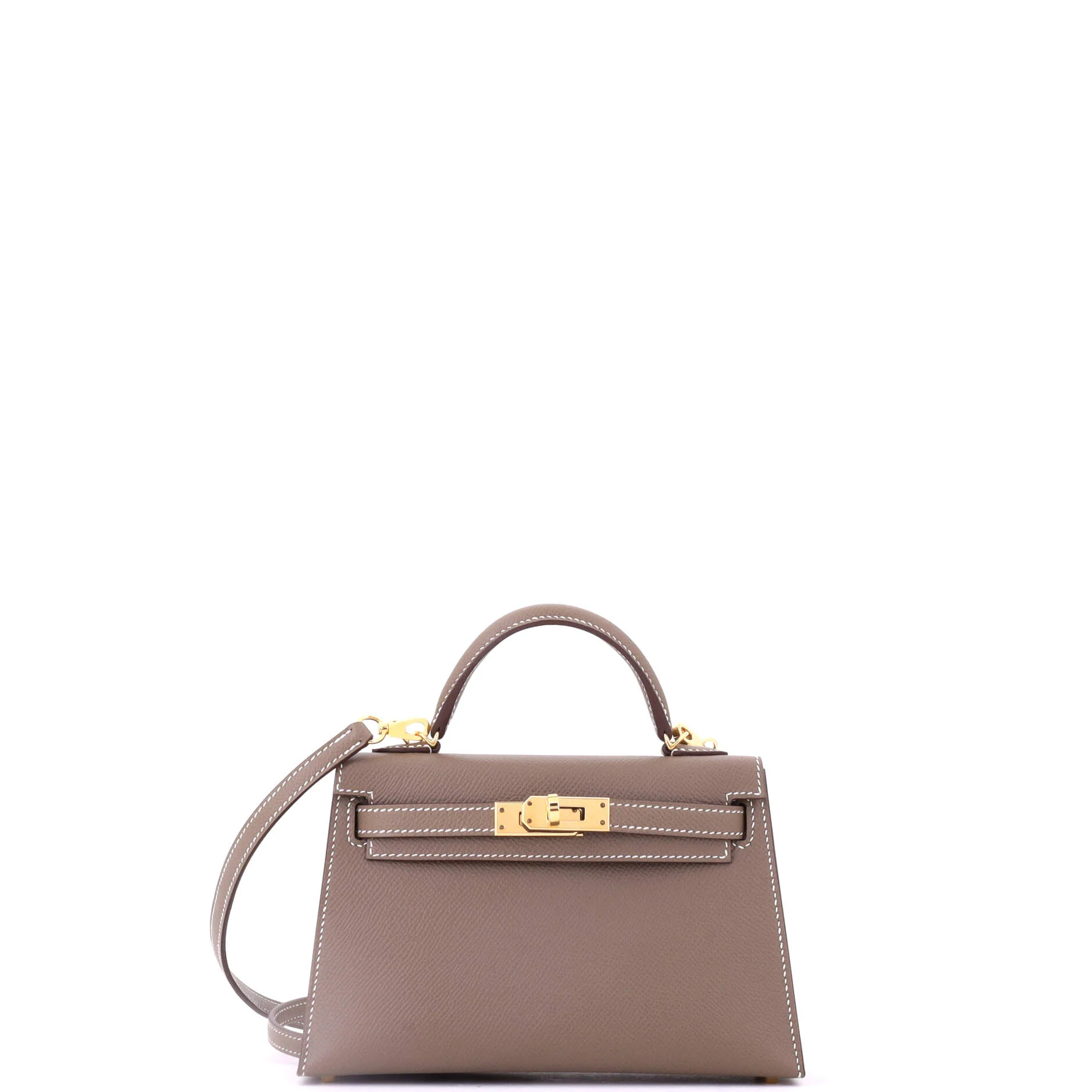 Kelly Mini II Bag Grey Epsom with Gold Hardware 20