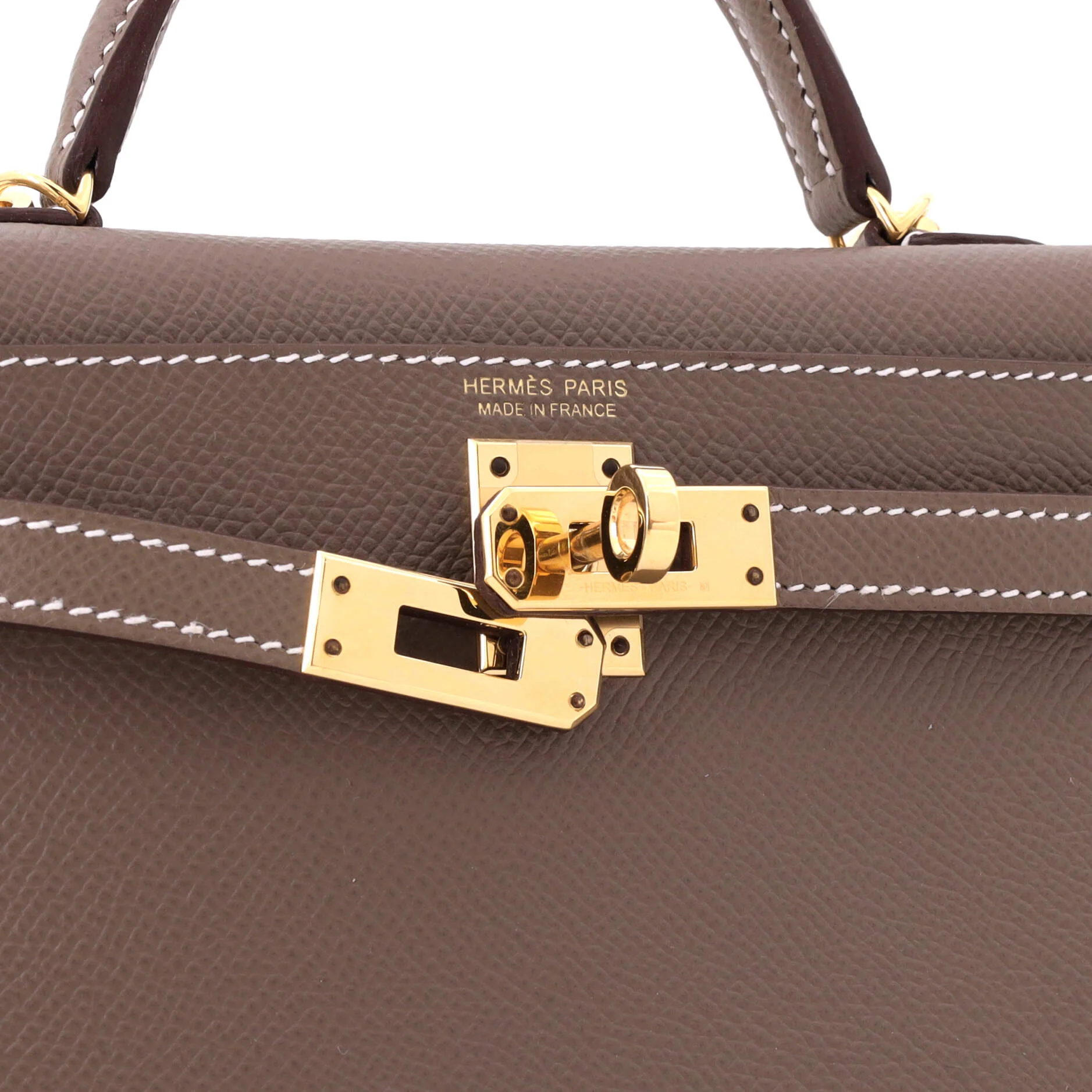 Kelly Mini II Bag Grey Epsom with Gold Hardware 20 - Image 6