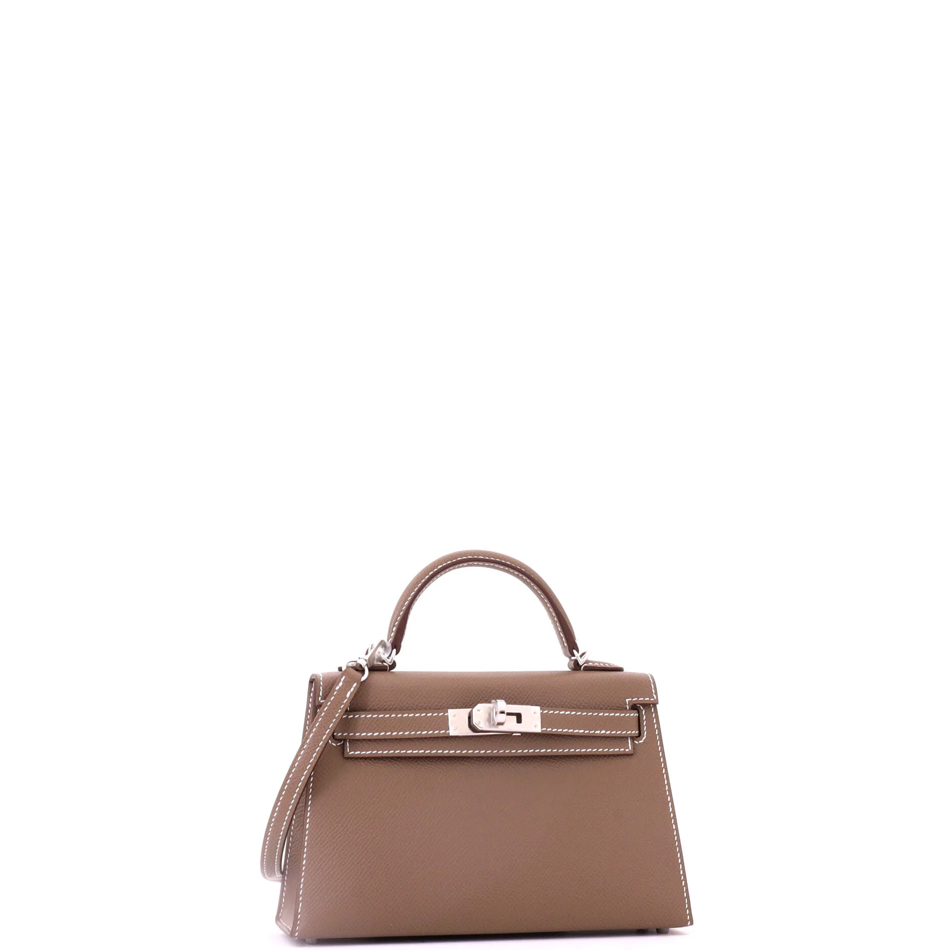 Kelly Mini II Bag Grey Epsom with Palladium Hardware 20 - Image 3