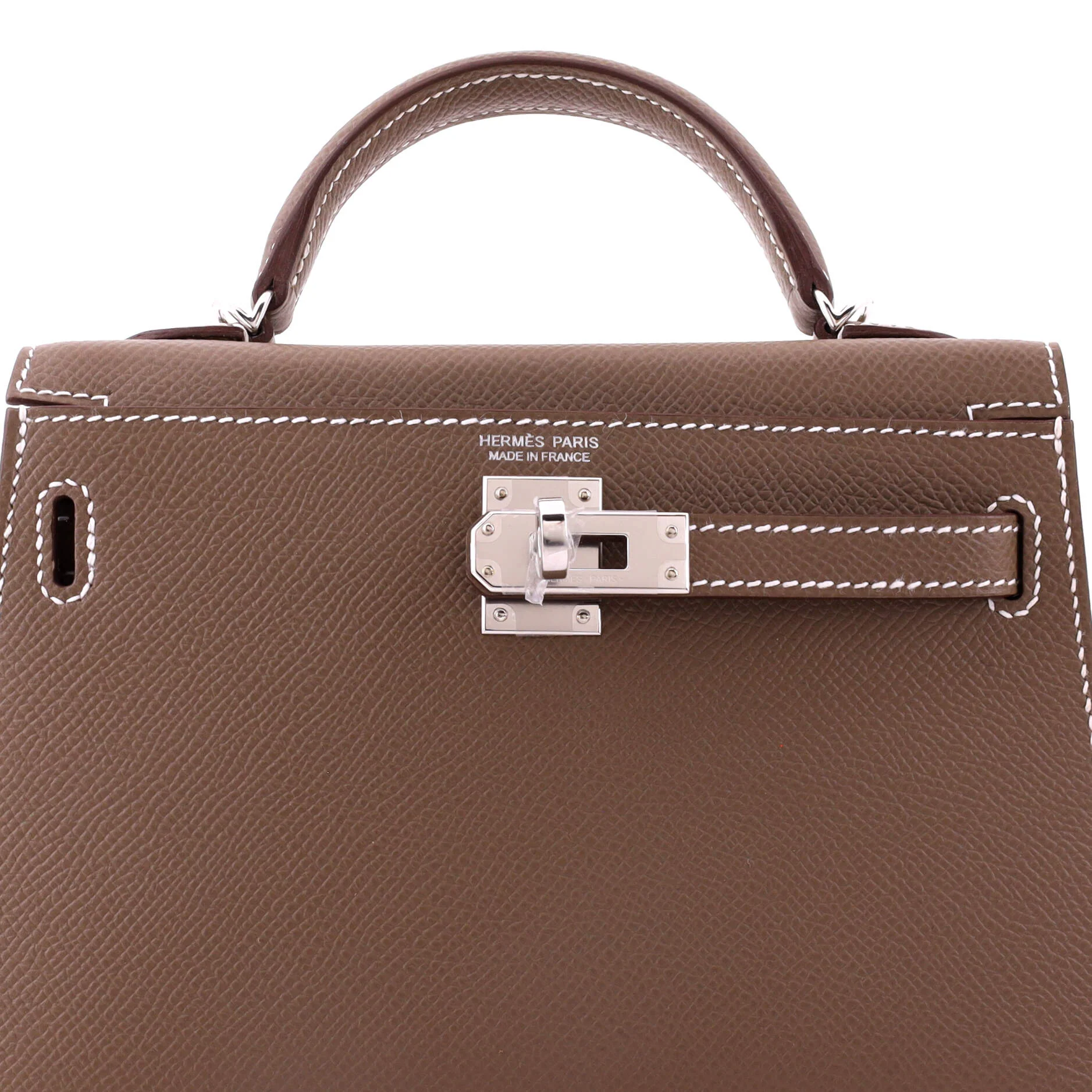 Kelly Mini II Bag Grey Epsom with Palladium Hardware 20 - Image 6