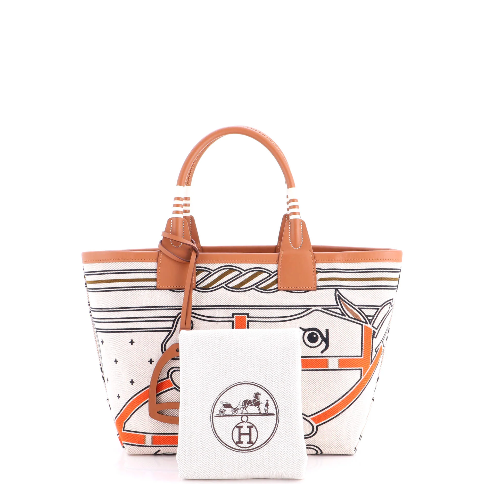 Sac Steeple Tote Printed Toile with Leather 28 - Image 2