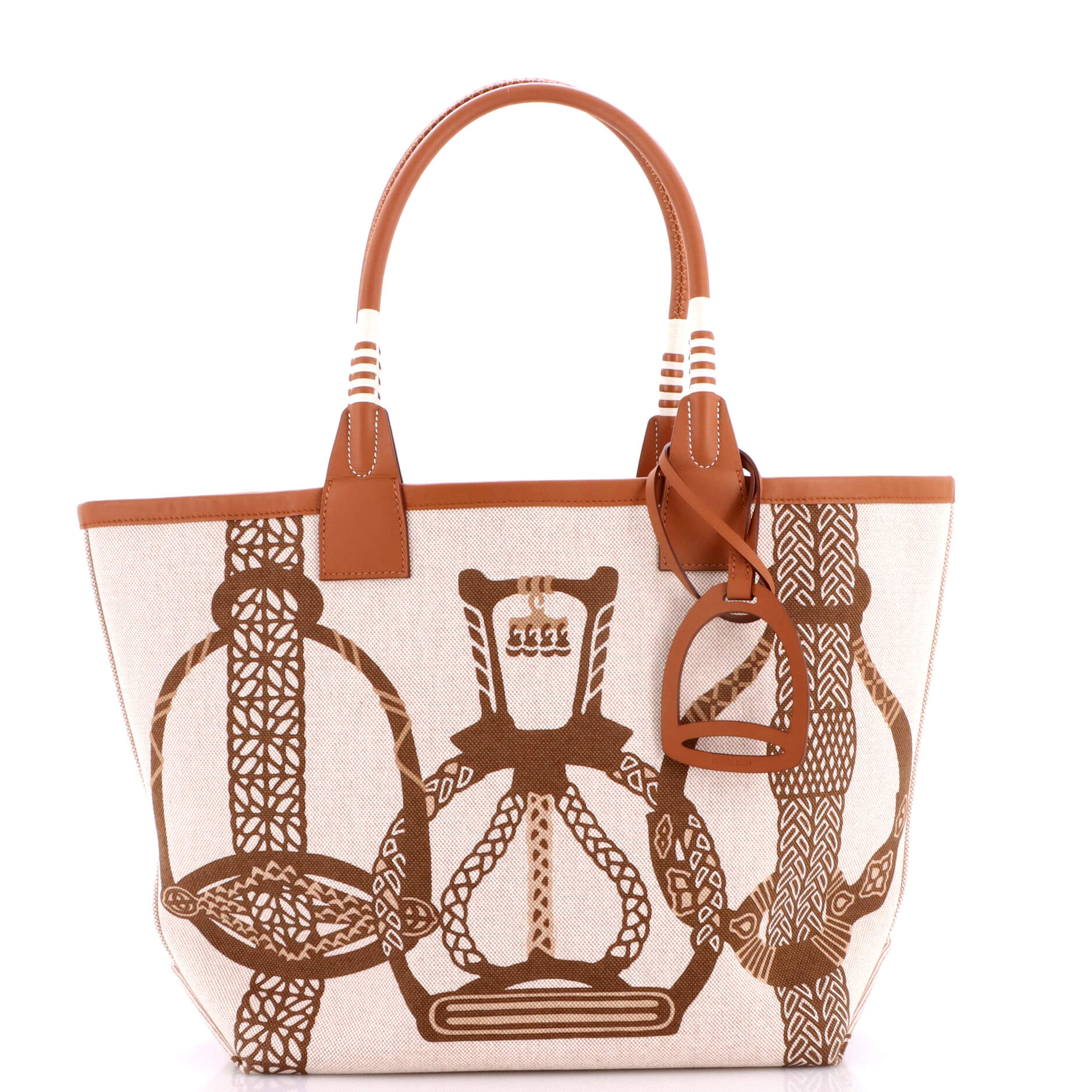 Sac Steeple Tote Printed Toile with Leather 28