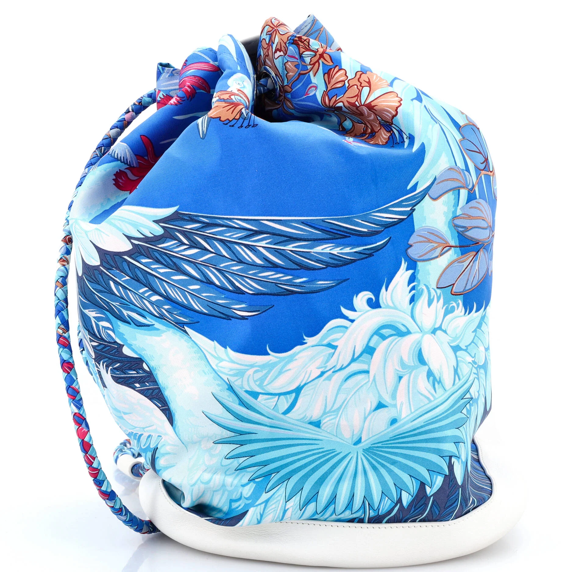 Soie Cool Handbag Printed Silk and Calfskin Medium
