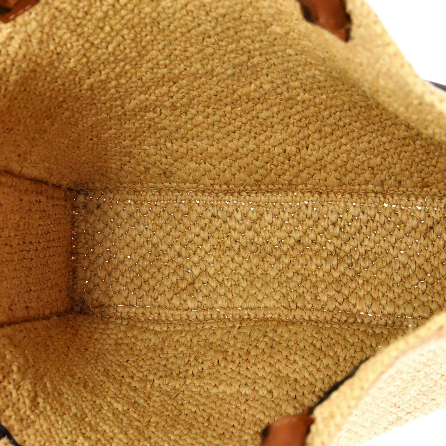 A4 Tote Raffia and Leather North South - Image 5