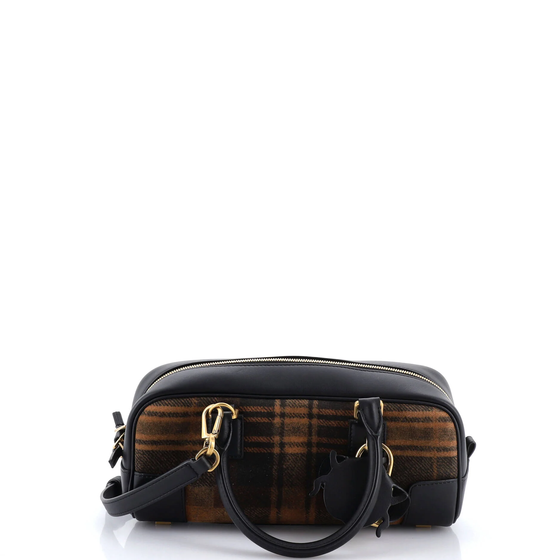 Amazona Cropped Bag Tartan Suede and Leather 23