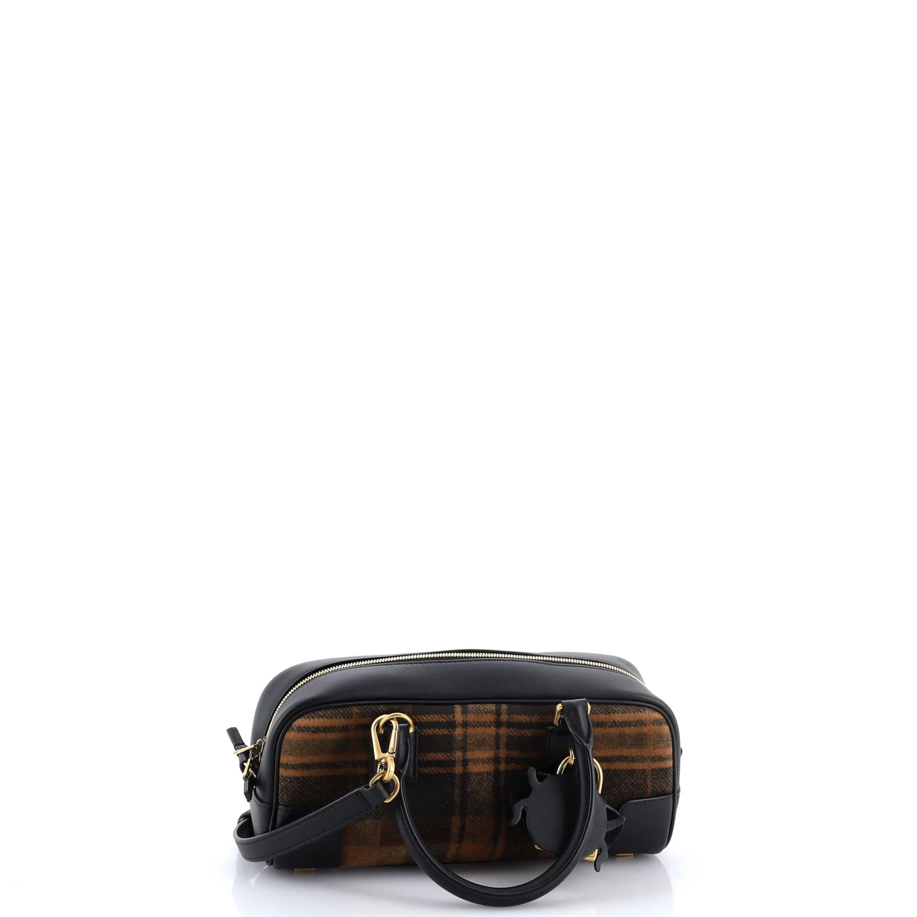 Amazona Cropped Bag Tartan Suede and Leather 23 - Image 2