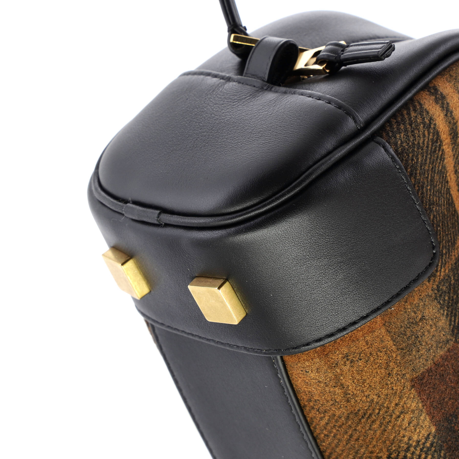 Amazona Cropped Bag Tartan Suede and Leather 23 - Image 6