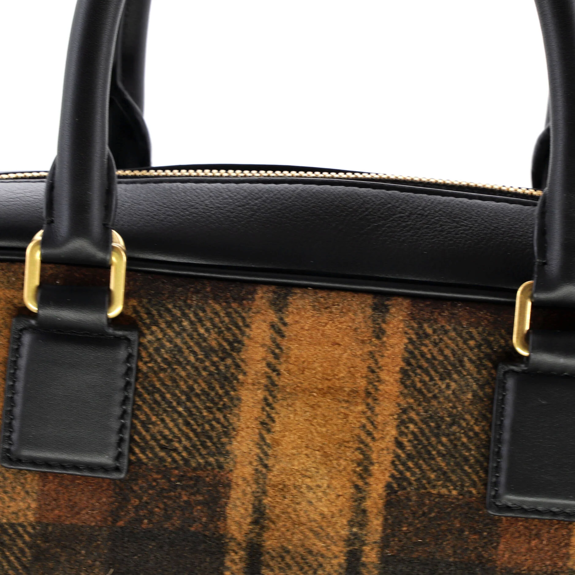 Amazona Cropped Bag Tartan Suede and Leather 23 - Image 7
