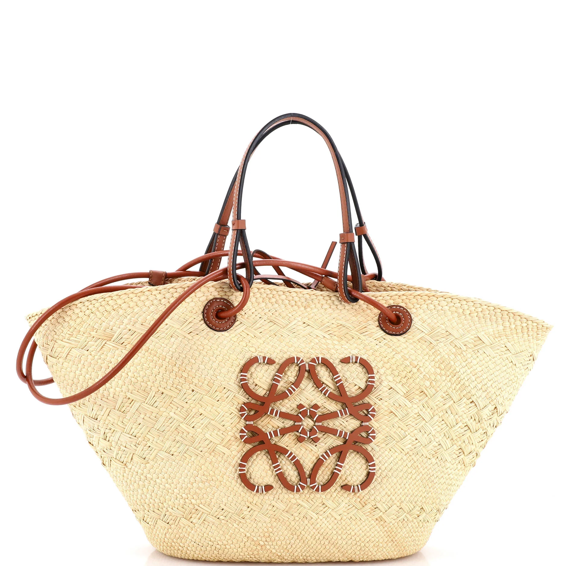 Anagram Basket Tote Woven Raffia Medium