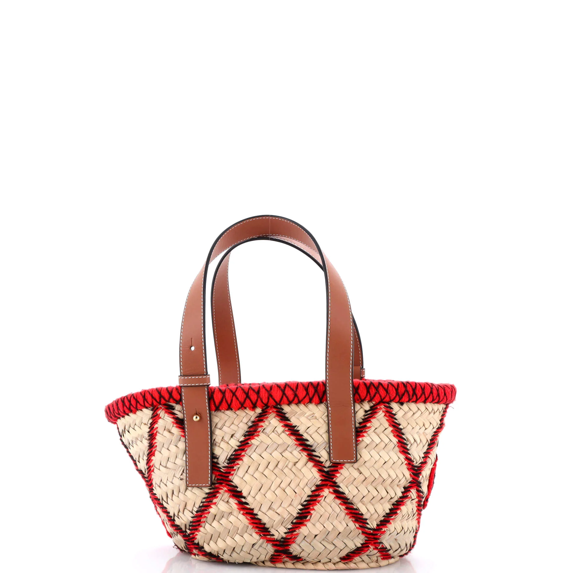 Basket Tote Embroidered Raffia Medium - Image 3