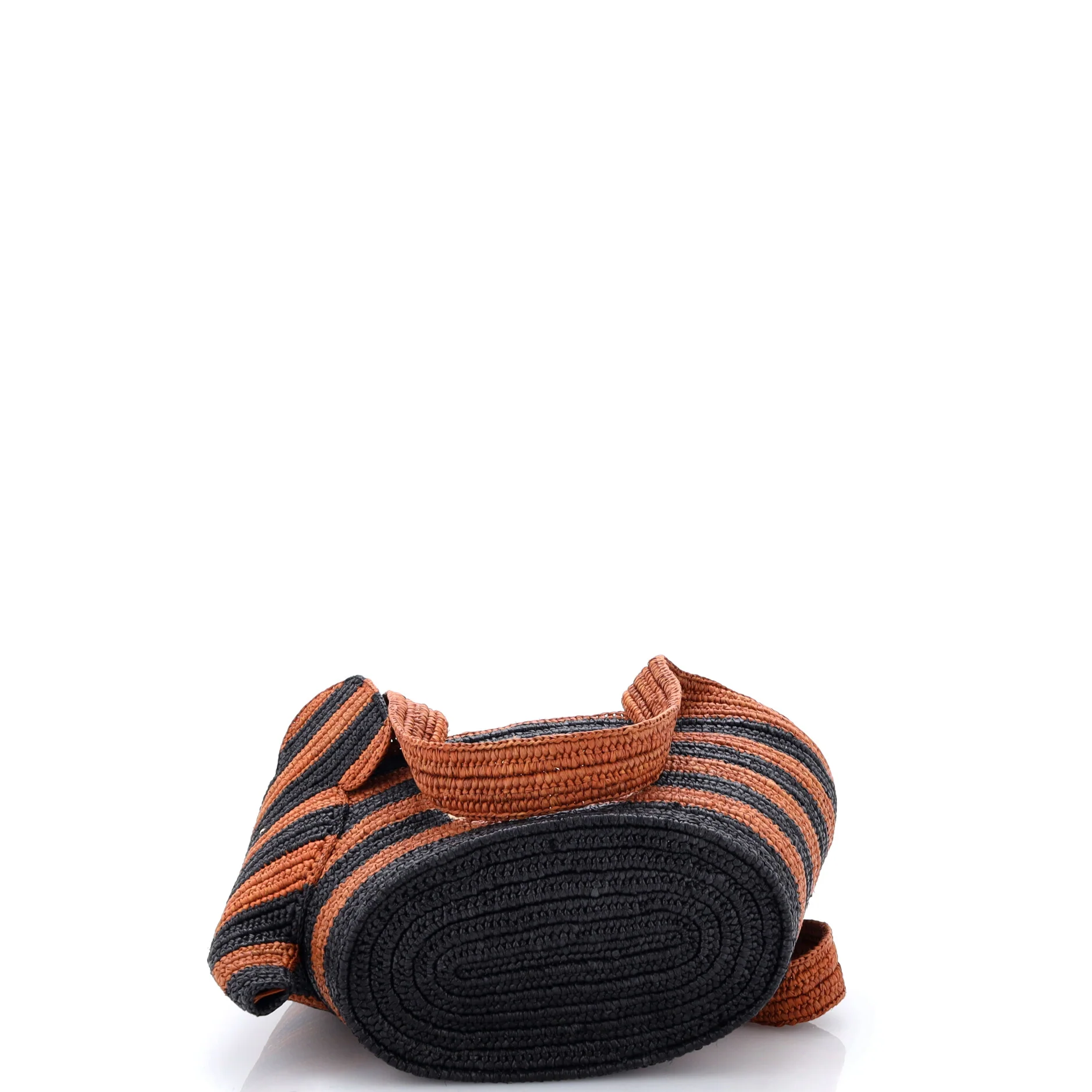 Elephant Basket Tote Striped Raffia Small - Image 4
