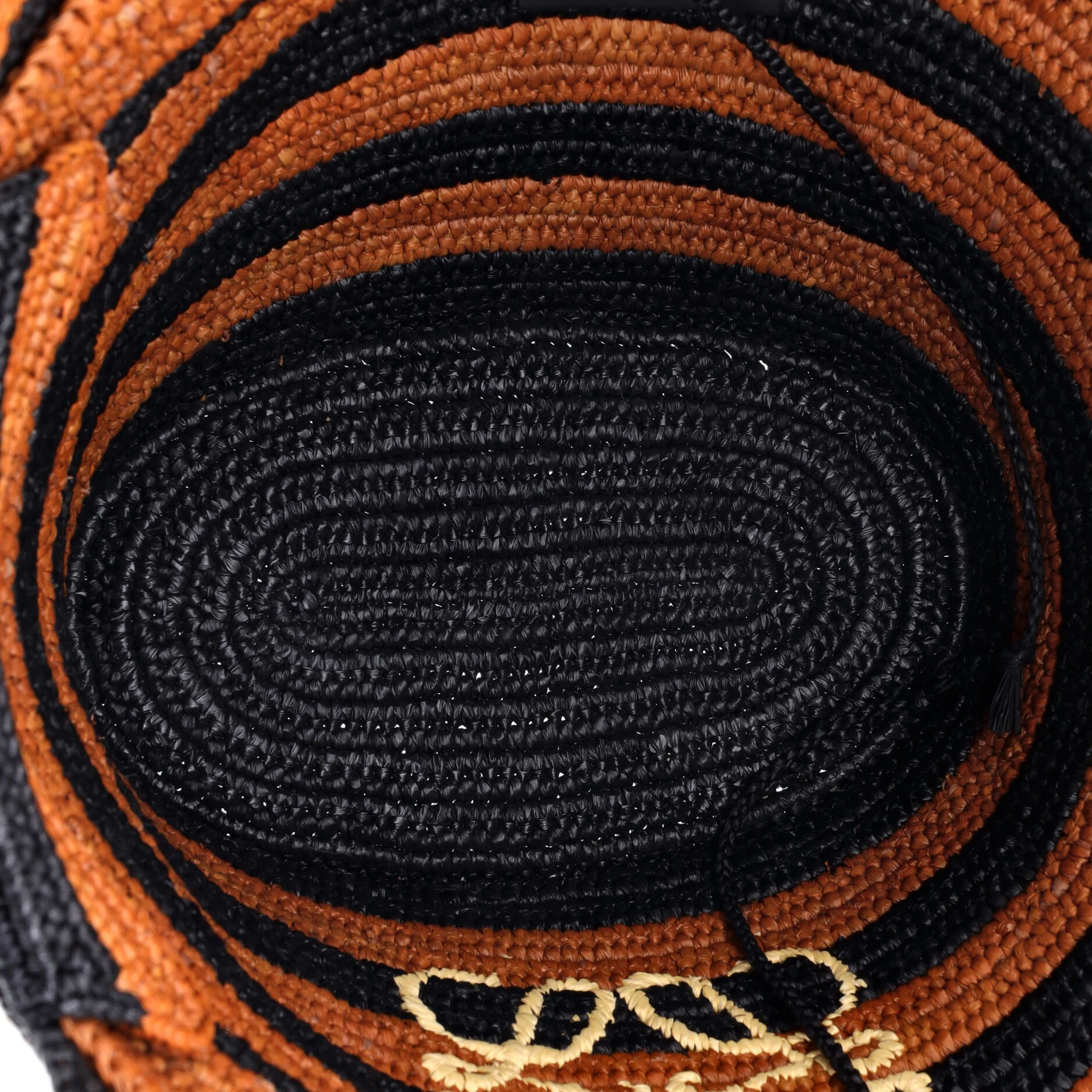 Elephant Basket Tote Striped Raffia Small - Image 5