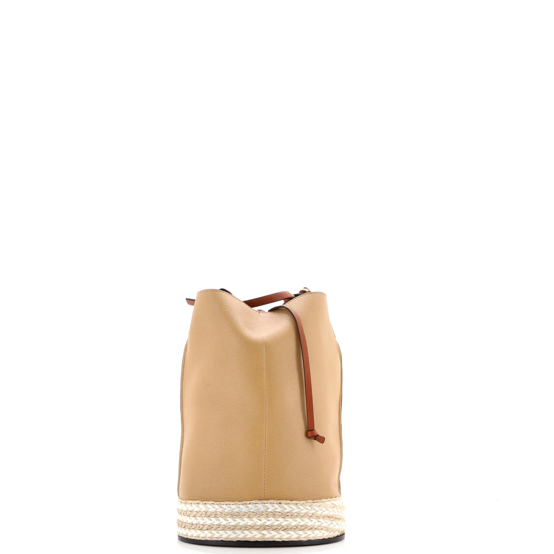 Gate Bucket Bag Leather and Suede with Raffia Medium - Image 3