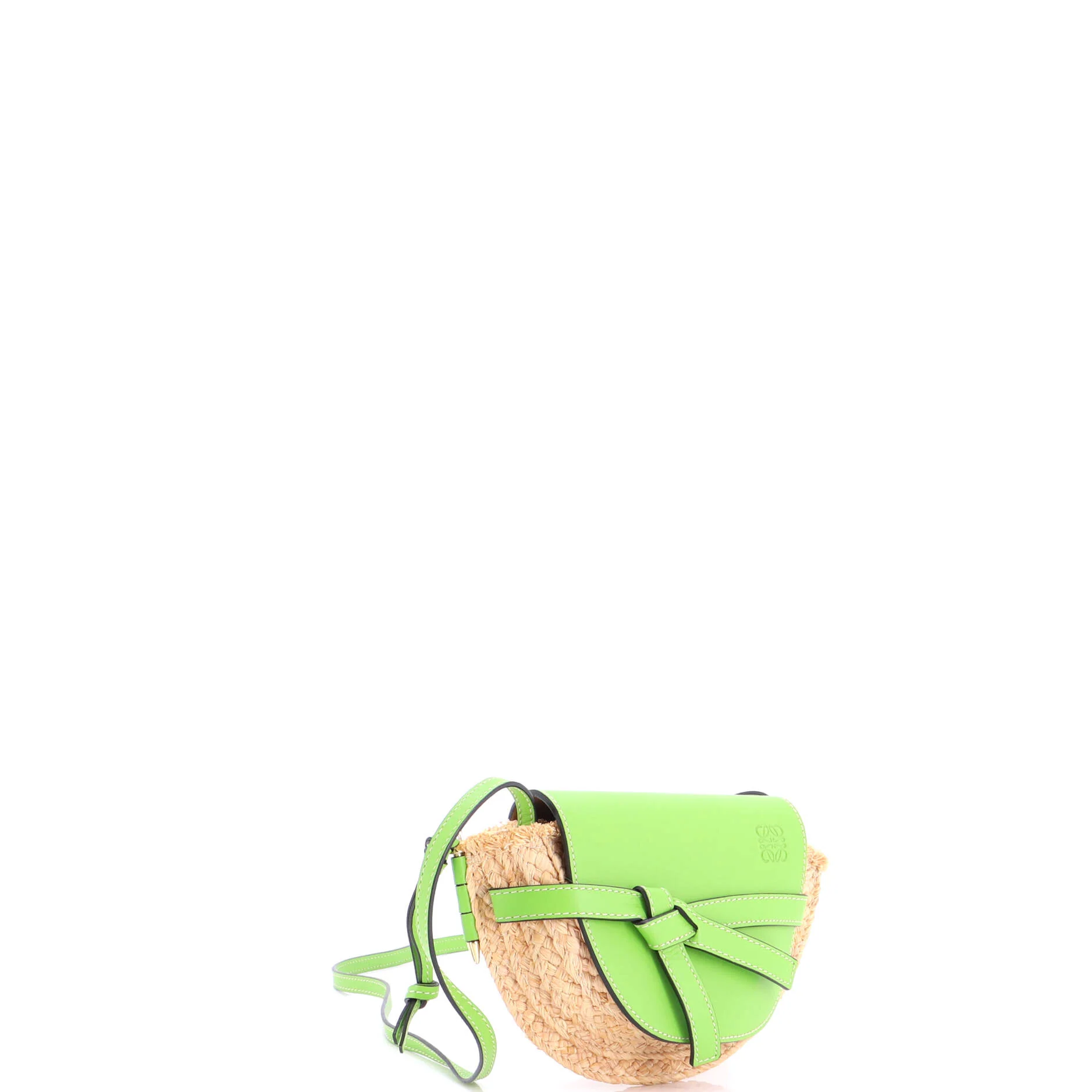 Gate Leather Shoulder Leather with Raffia Mini - Image 2