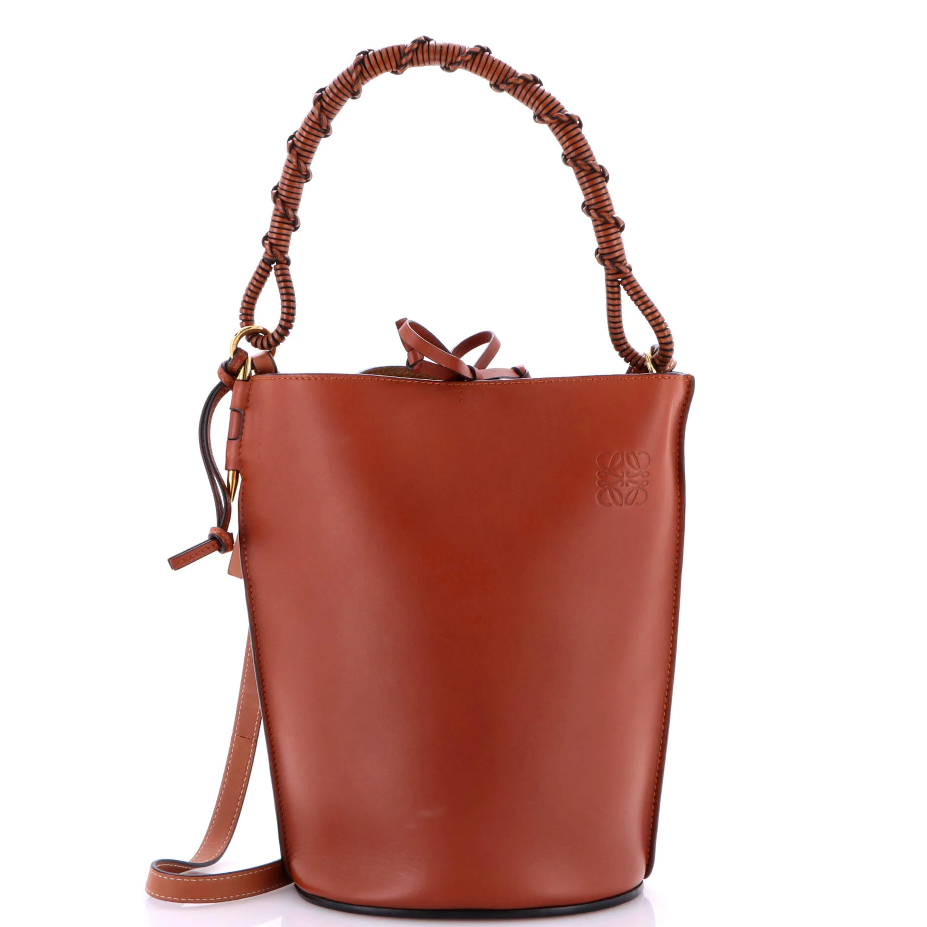 Gate Top Handle Bucket Bag Leather Medium